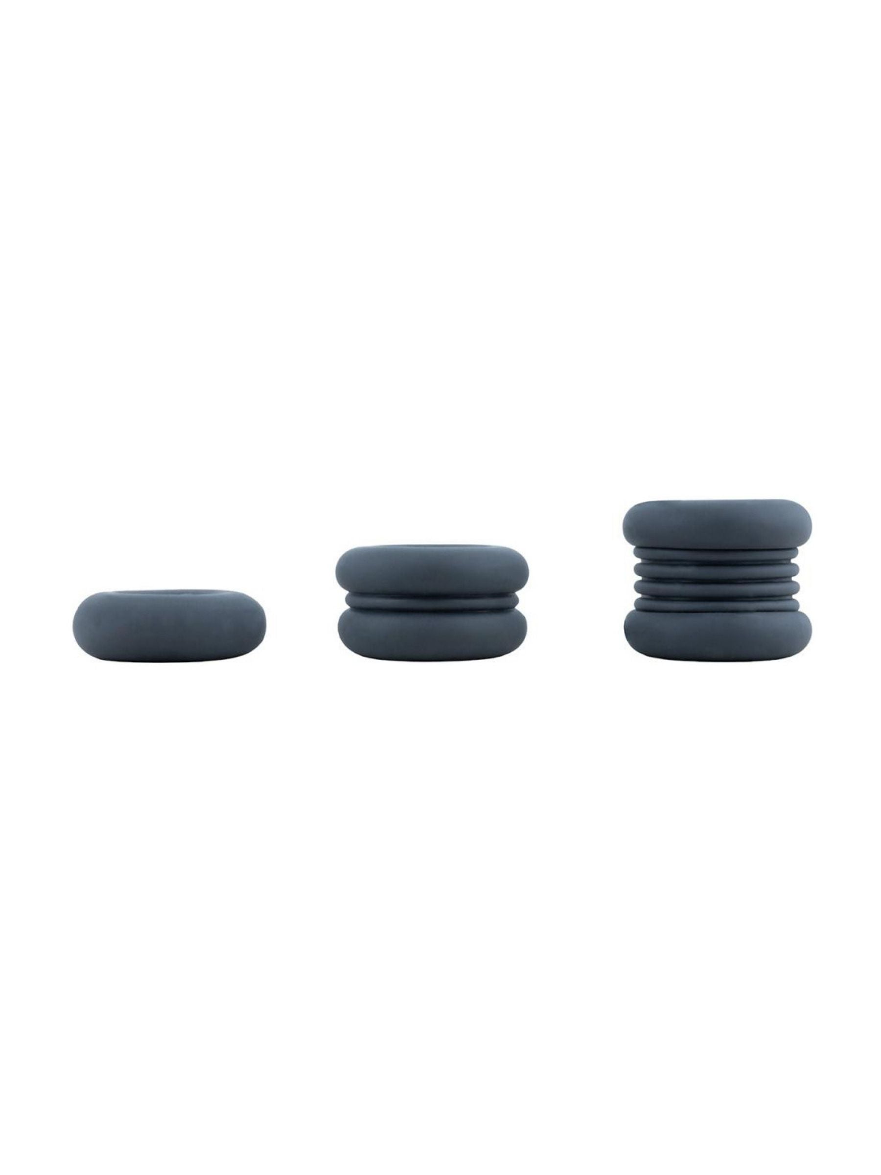 Boners Buffer Ring 3 Pack - Cock Ring and Ball Stretcher - Dark Blue