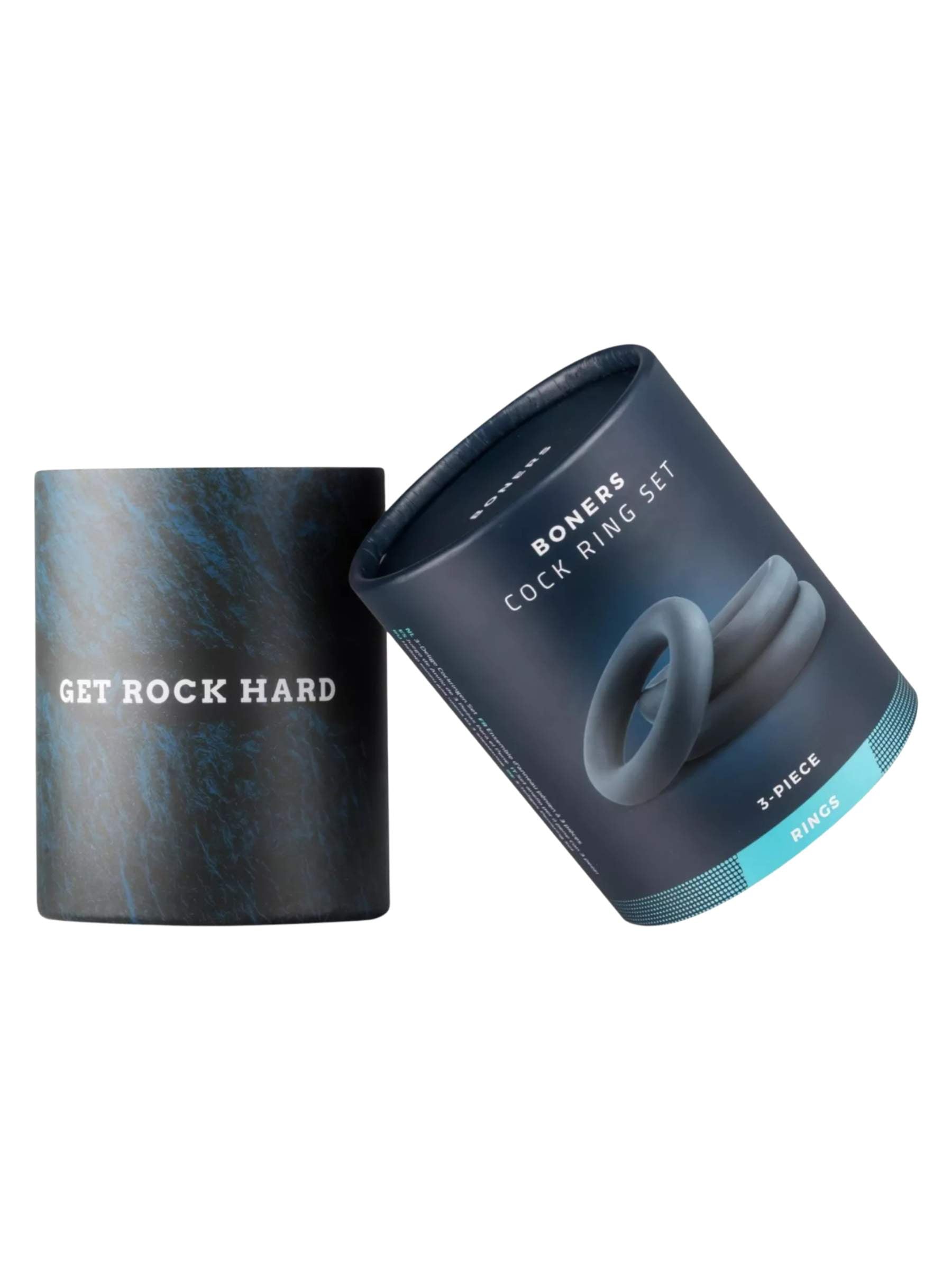 Boners Cock-Ring Set 3 Pack - Blue Grey