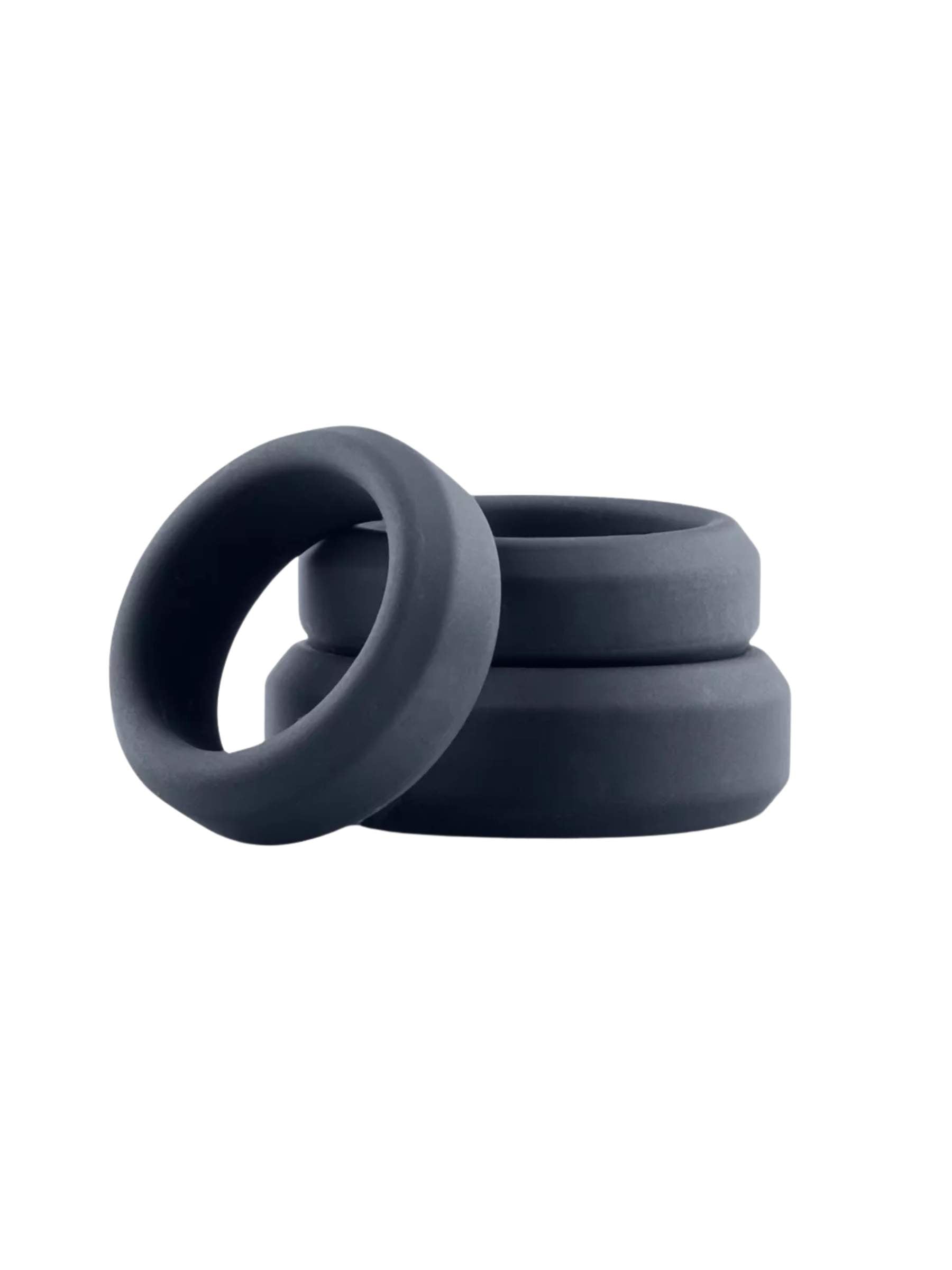 Boners Flat Cock-Ring Set 3 Pack - Blue Grey