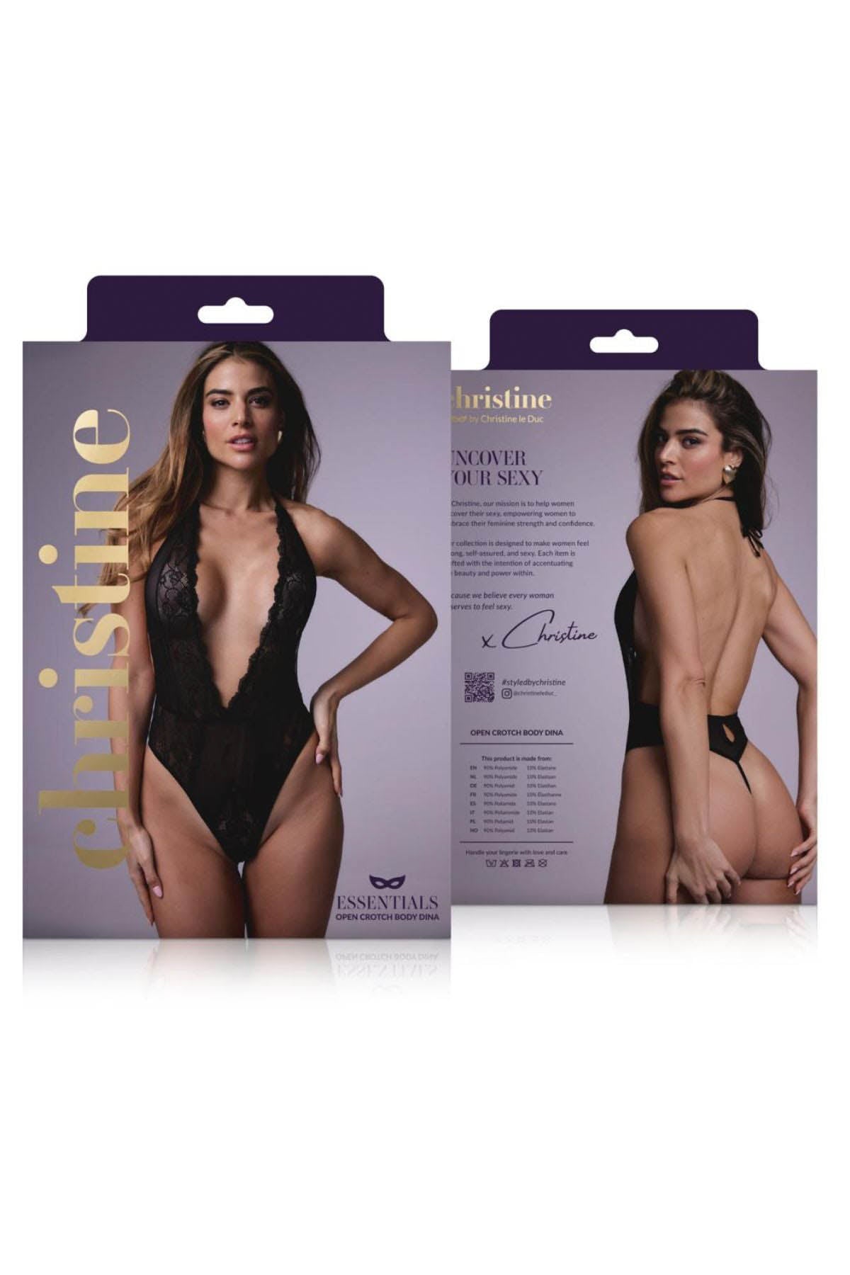 Cld Dina Crotchless Halter Teddy