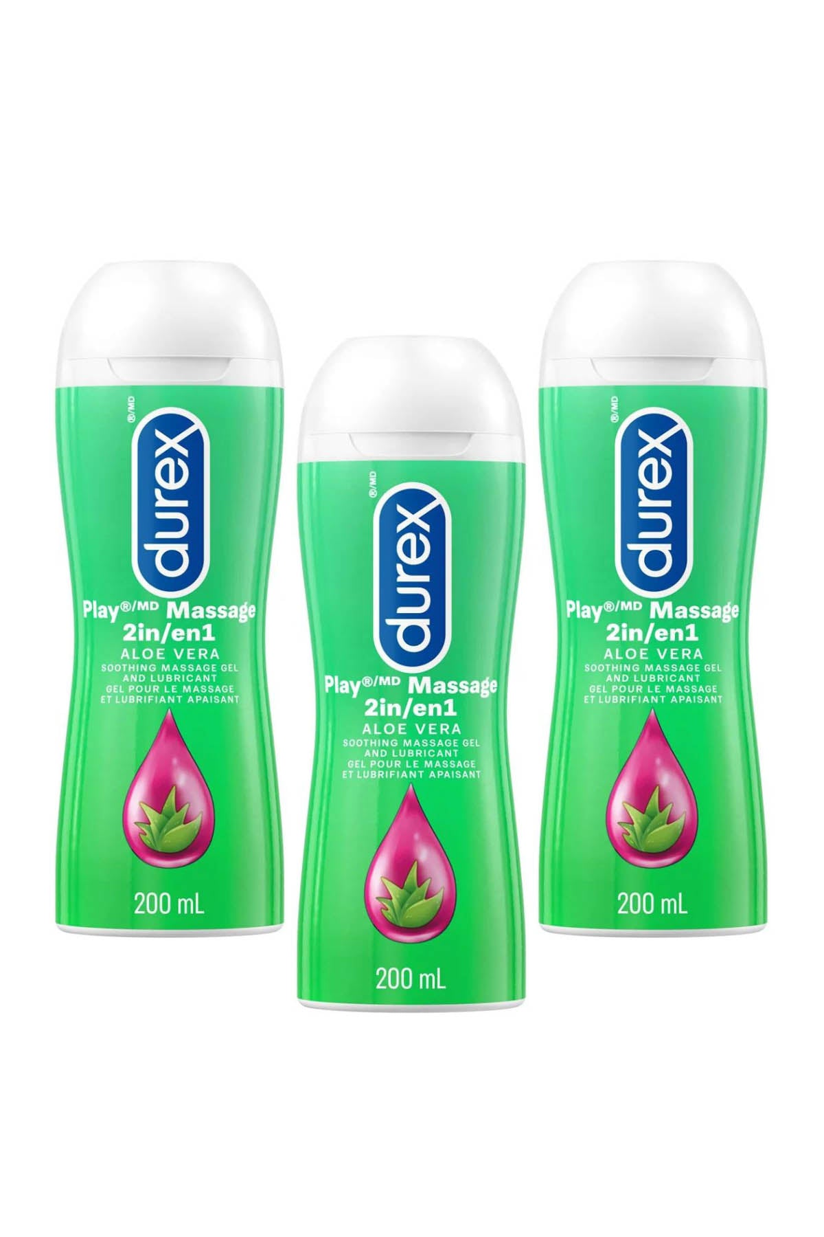 Durex 2 in 1 Aloe Vera massage gel 200 ml for sensual massage and lubrication