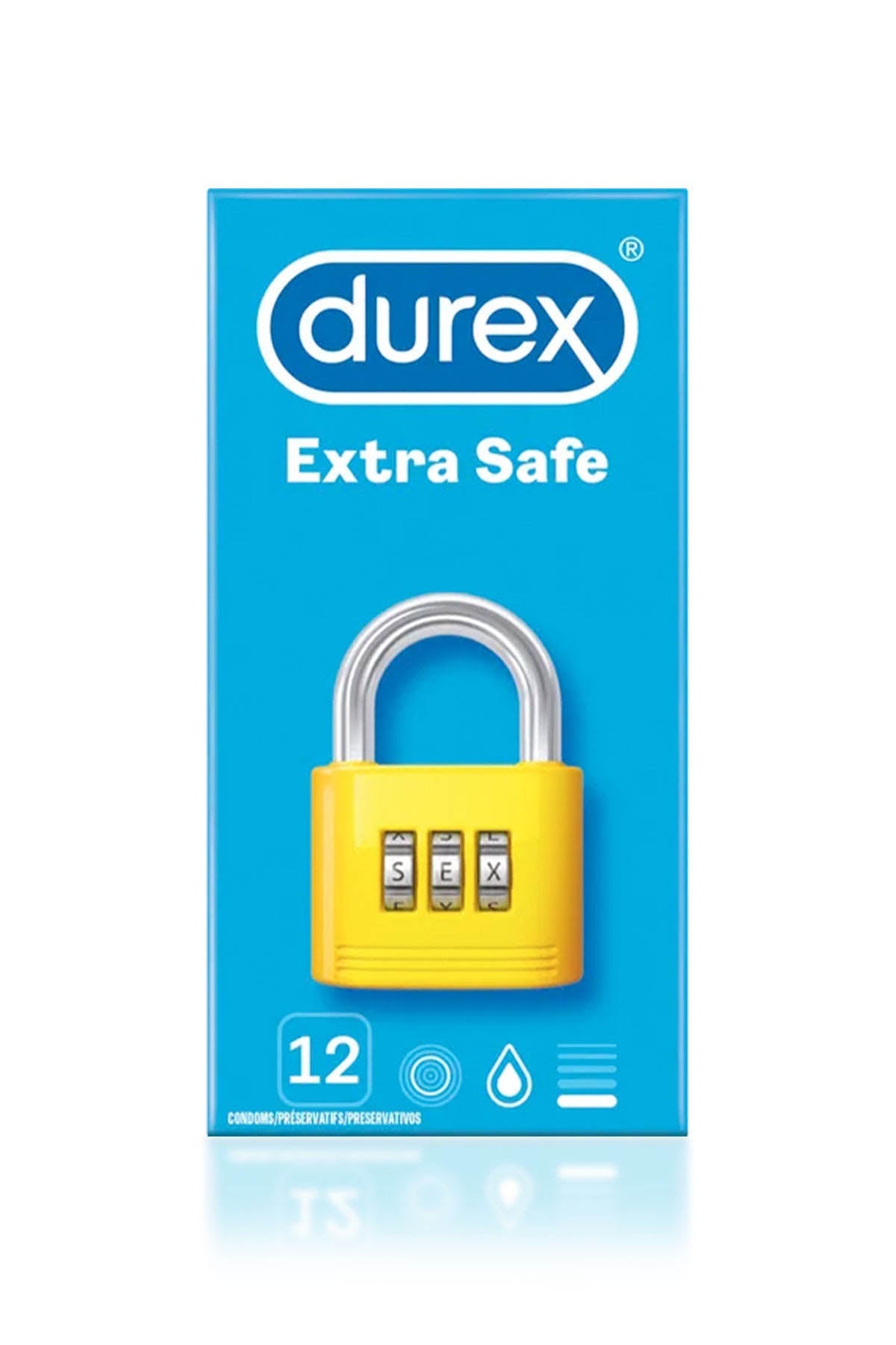 Durex Extra Safe condoms 12 pack thicker latex with added lubrication