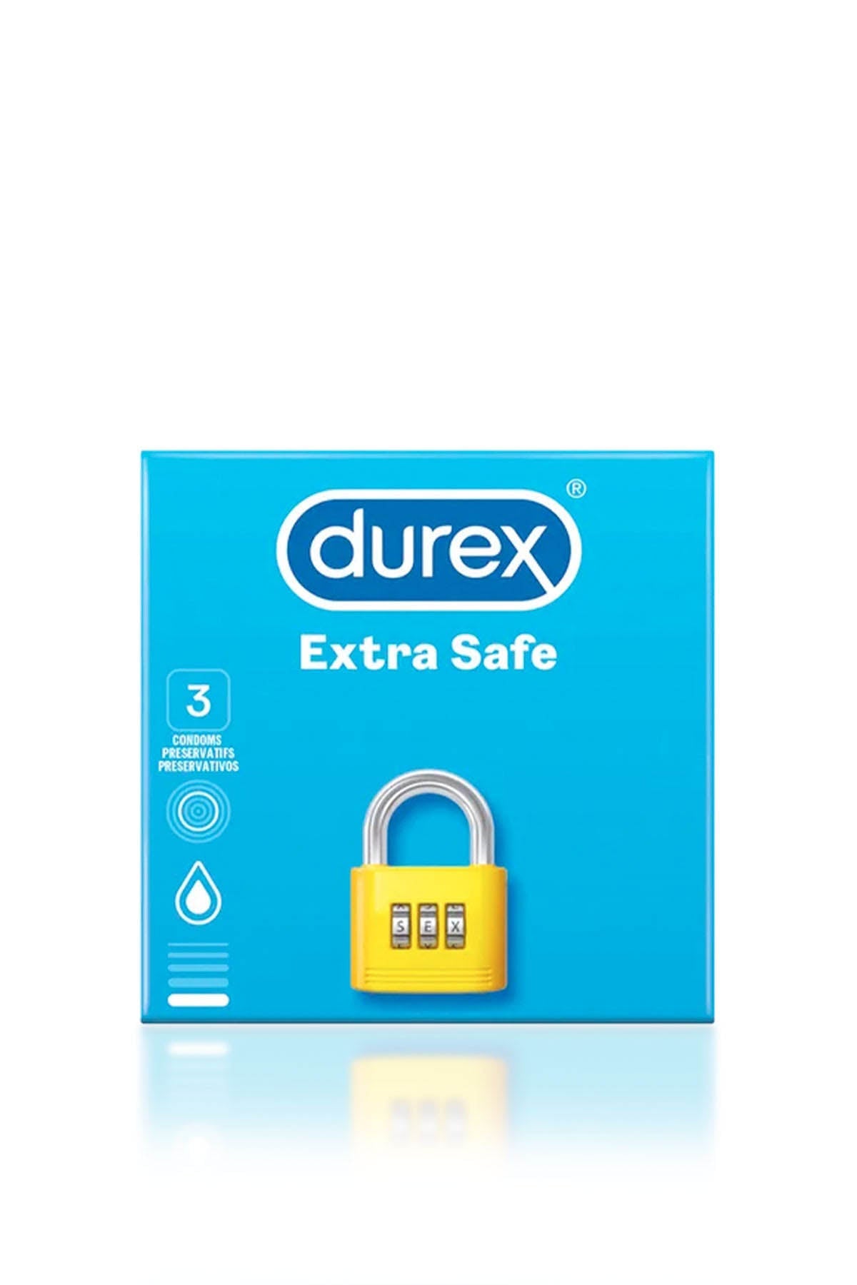 Durex Extra Safe condoms 3 pack thicker latex with extra lubrication