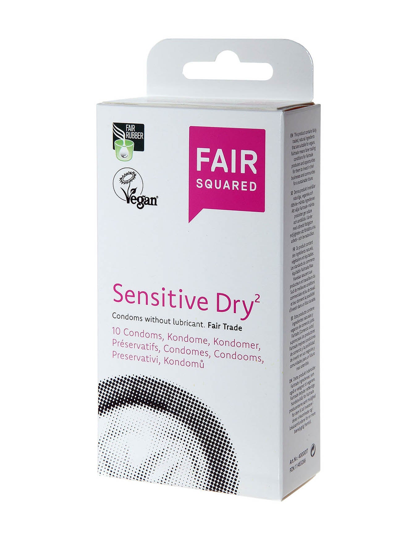 Fair Squared Sensitive Dry unlubricated condoms for lube free sensitive skin