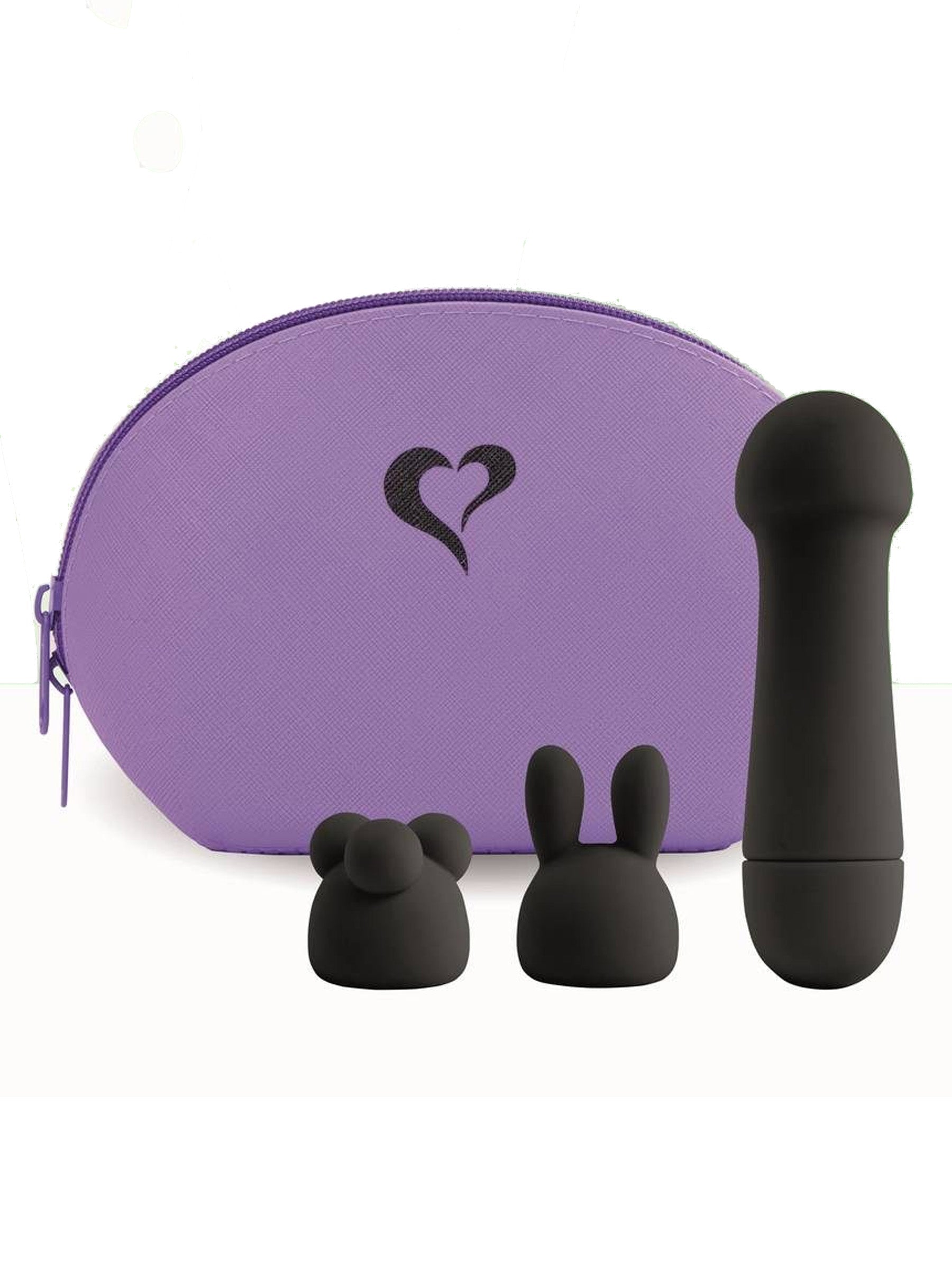 feelztoys mister bunny vibrator black with attachment heads & case