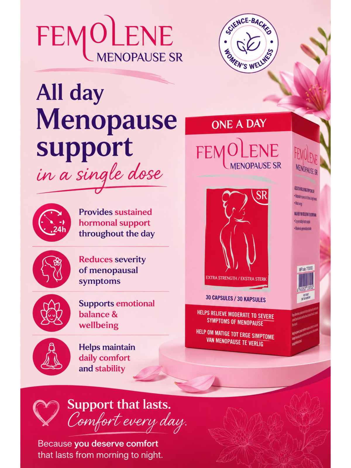 Femolene Menopause SR - Once-Daily Slow-Release Menopause Support - 30 Capsules