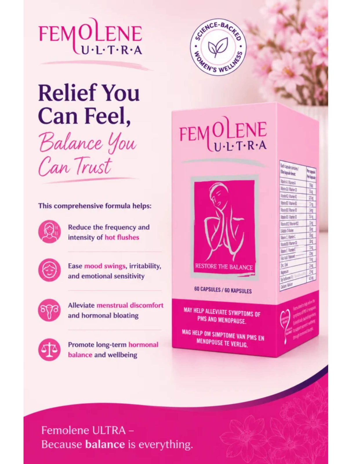 Femolene Ultra - Daily PMS & Menopause Support - 60 Capsules