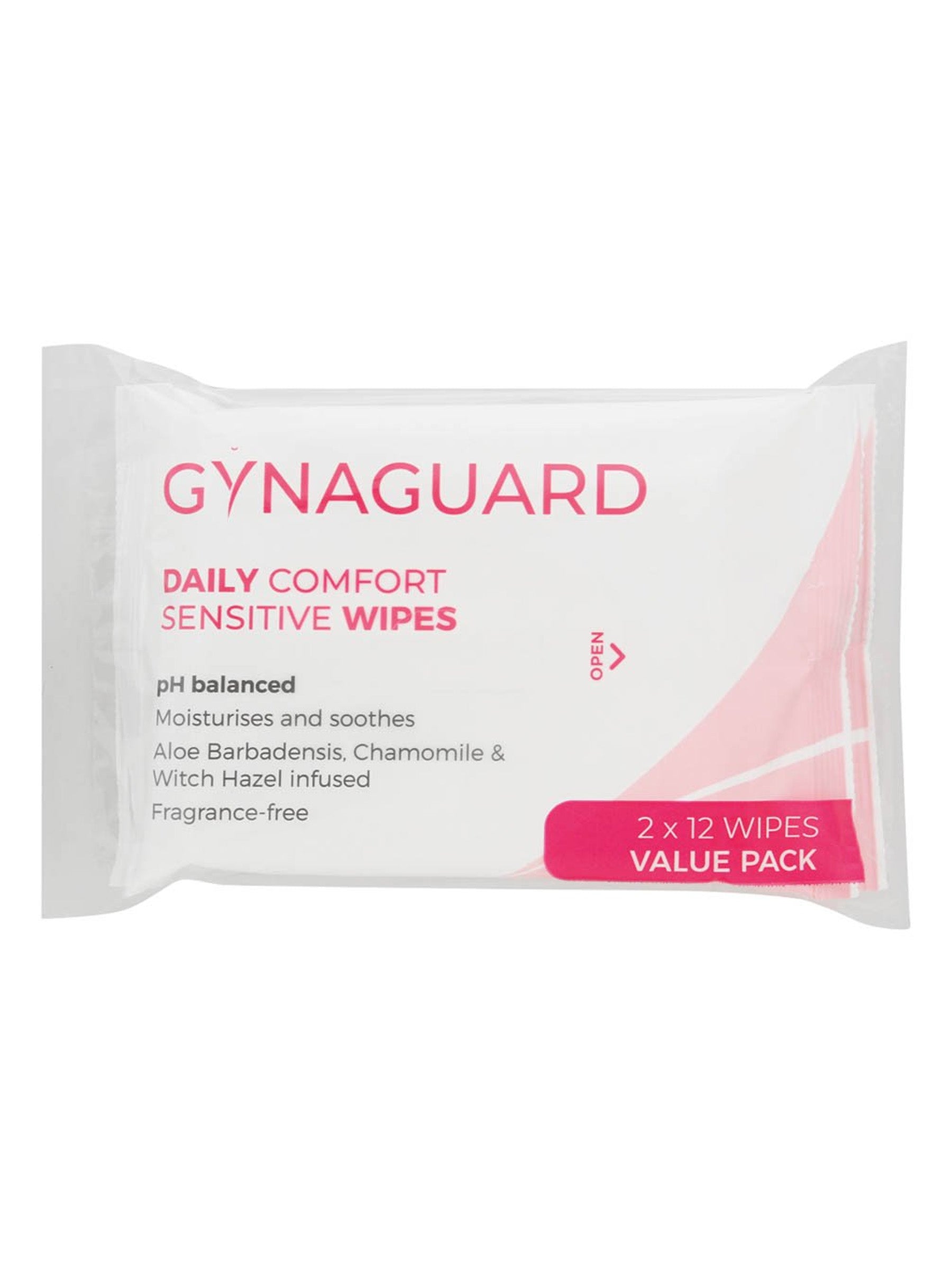 GynaGuard Comfort Wipes Sensitive 2x12's