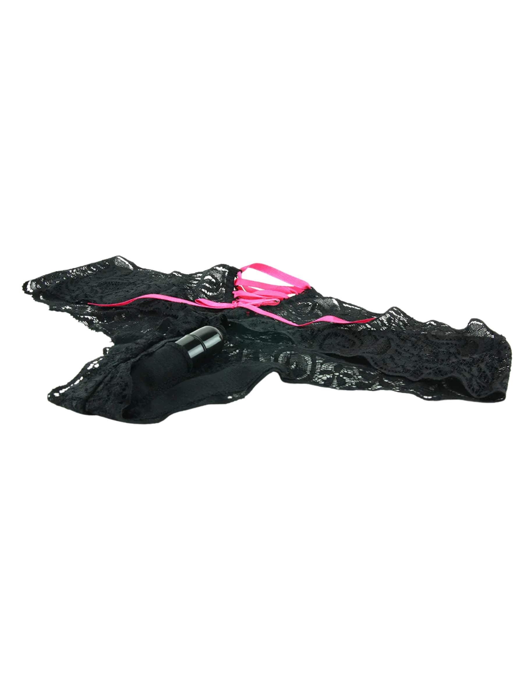 Hustler Vibrating Lace Panties With Bullet - Medium / Large