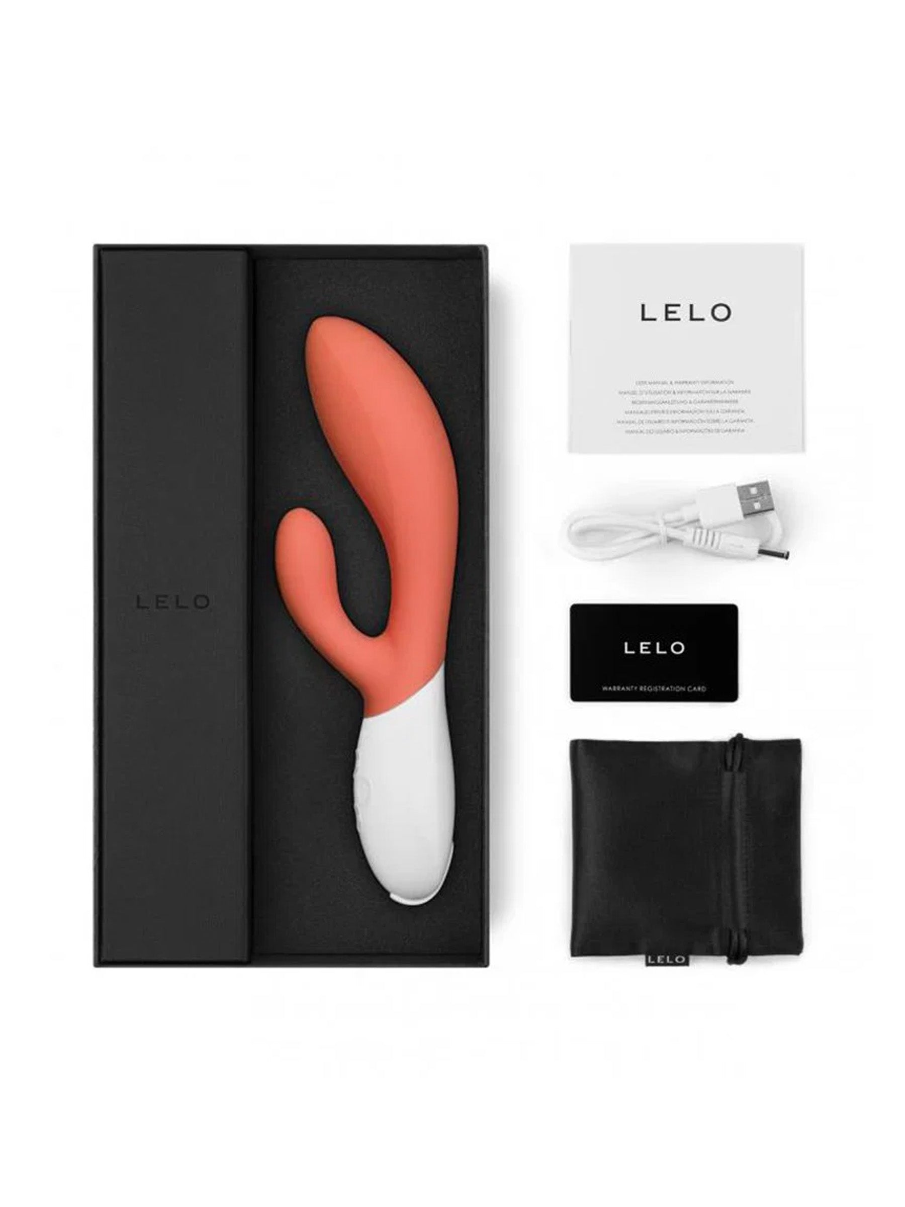 Lelo Ina 3 Rabbit Vibrator- Coral