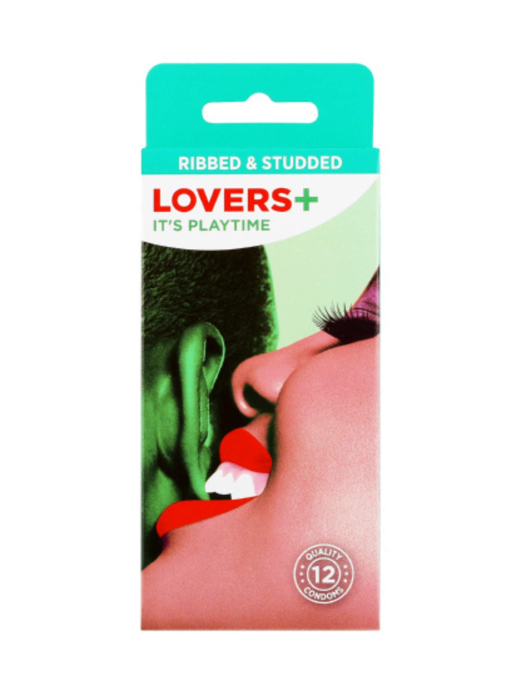 Lovers Plus Male Condoms Ribbed And Studded  12 Pack