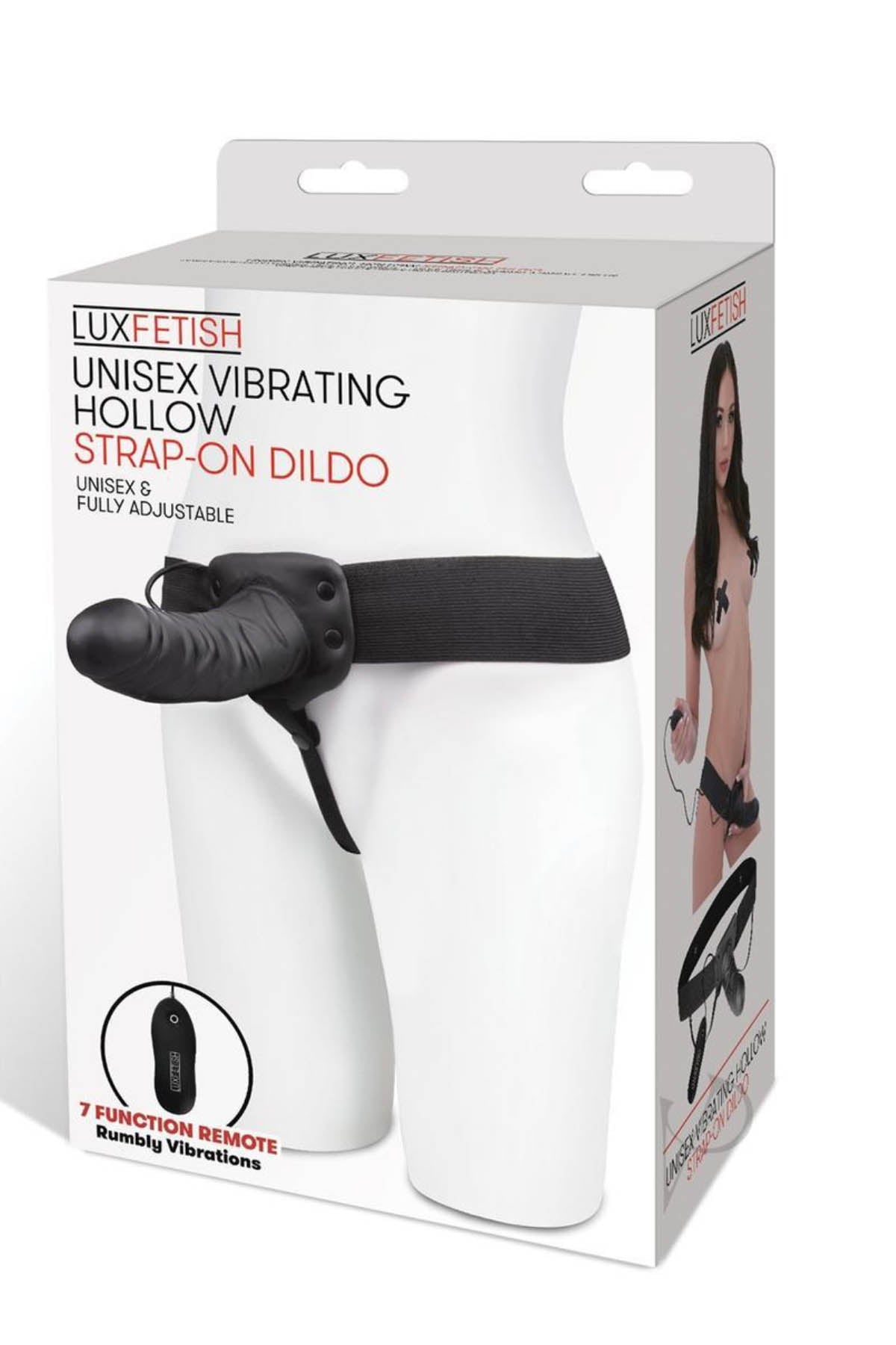 Lux Fetish Unisex Vibrating Hollow Strap-On