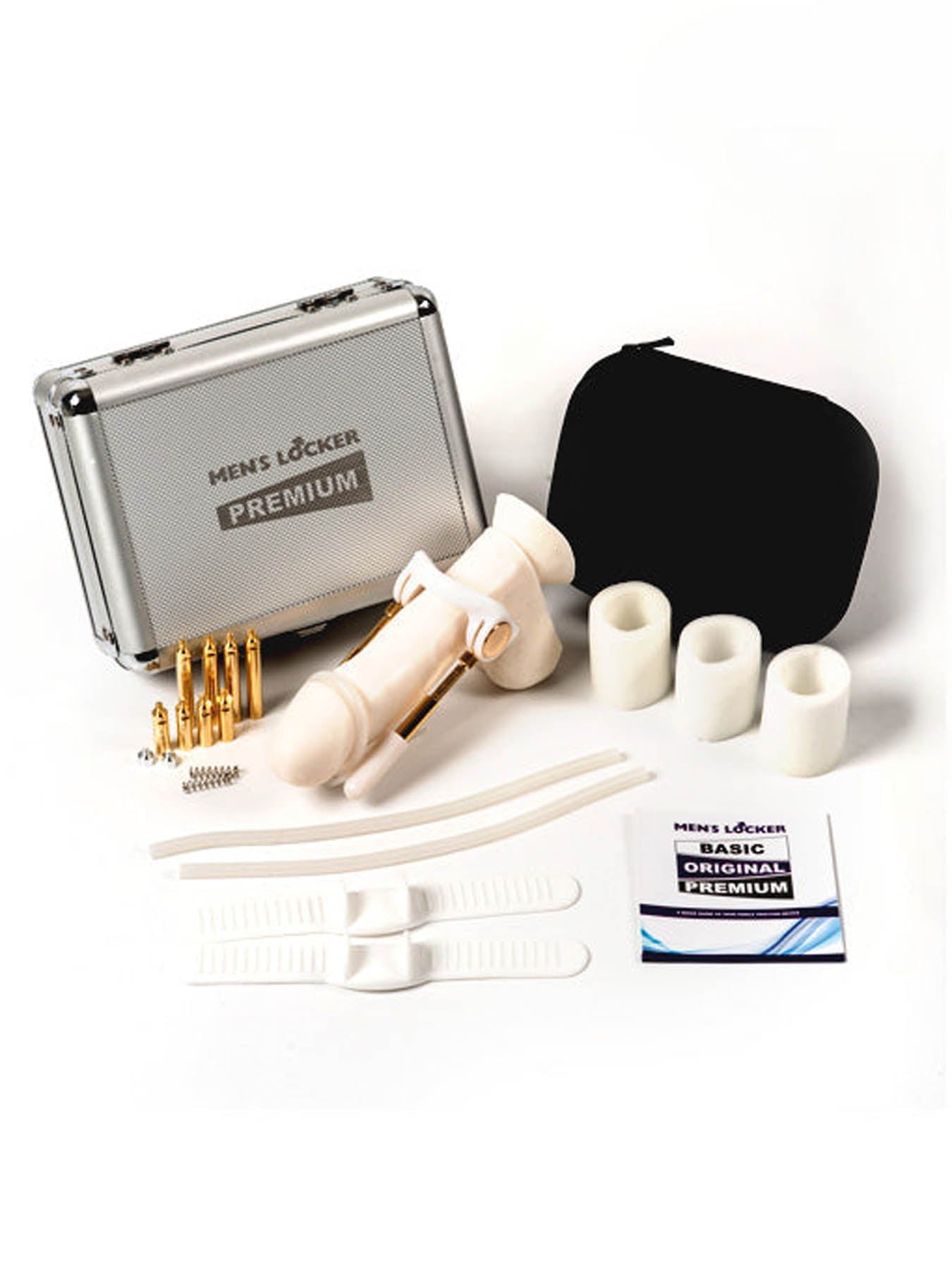 Mens Locker premium penis extender with gold plated rods and comfort pads