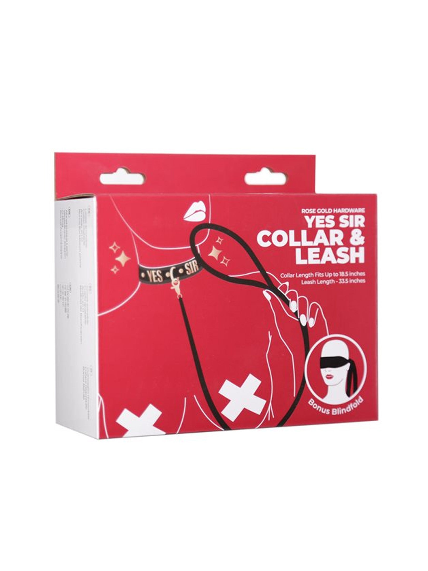Punishment Yes Sir Collar and Leash - Rose Gold Bondage Accessories