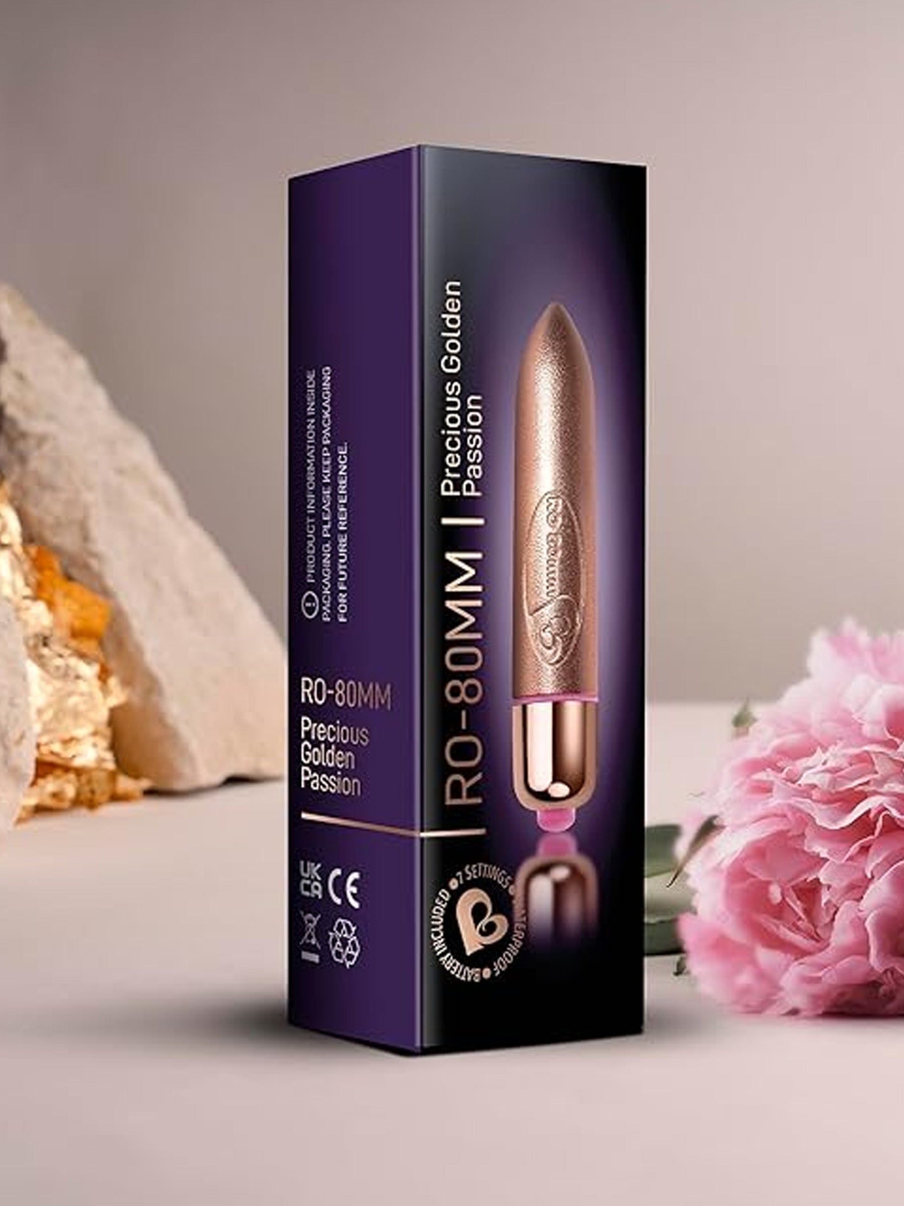 Rocks Off RO-80mm 7 Speed Bullet Vibrator - Precious Golden Passion