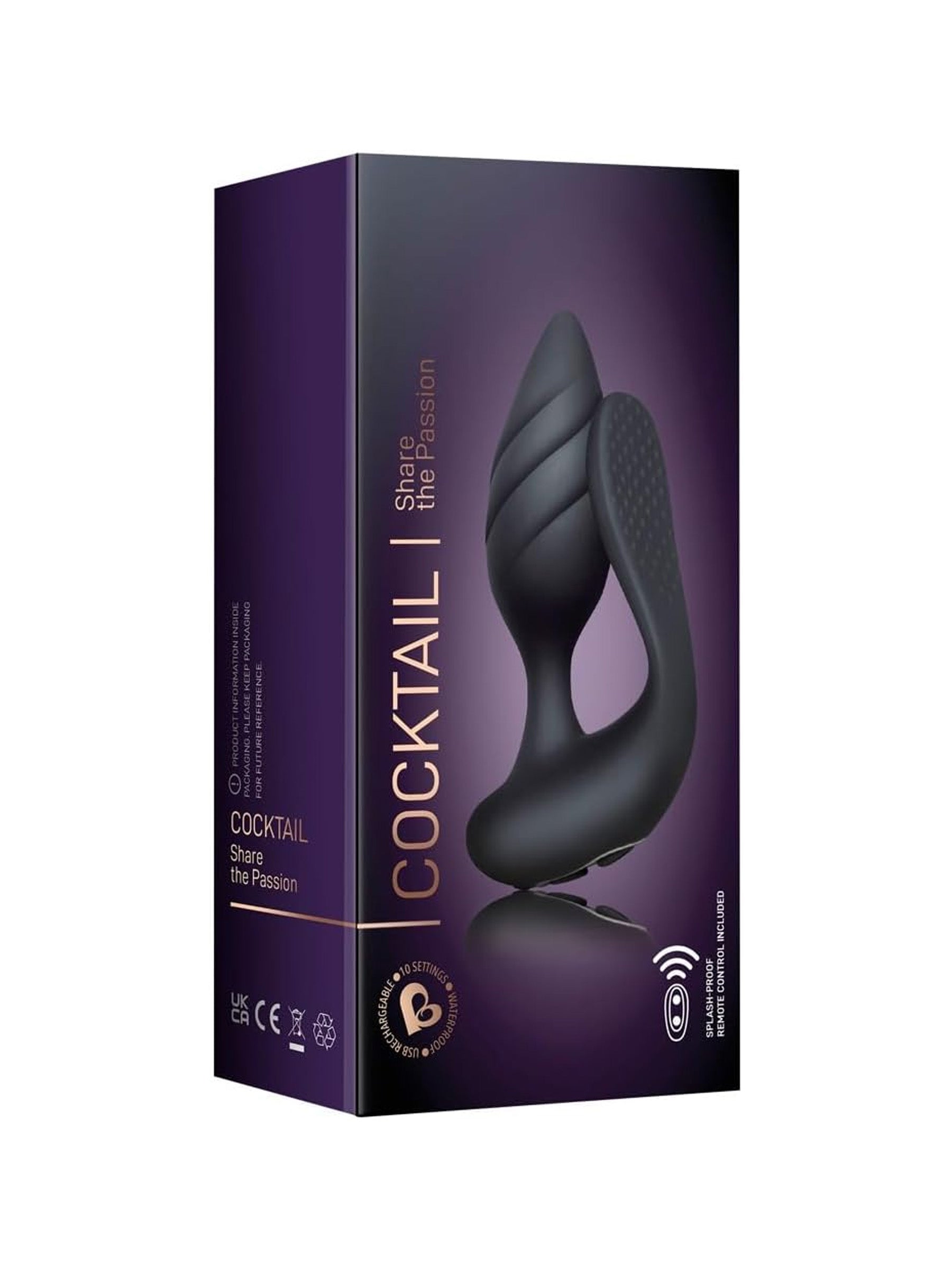 Rocks Off Cocktail Couples Vibrator - Black