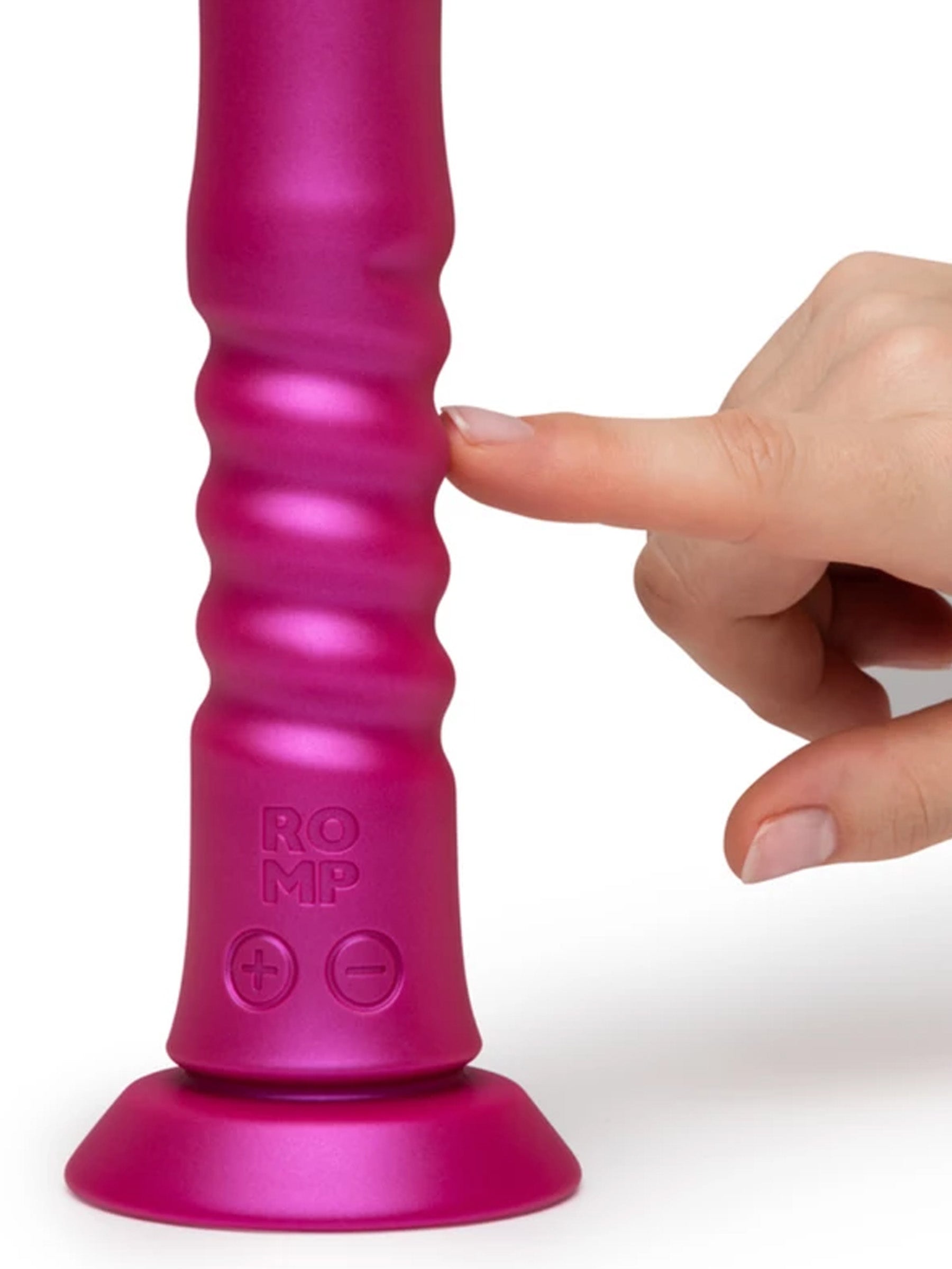 Romp Jiggle - Thrusting & Vibrating Suction Cup Dildo - Pink