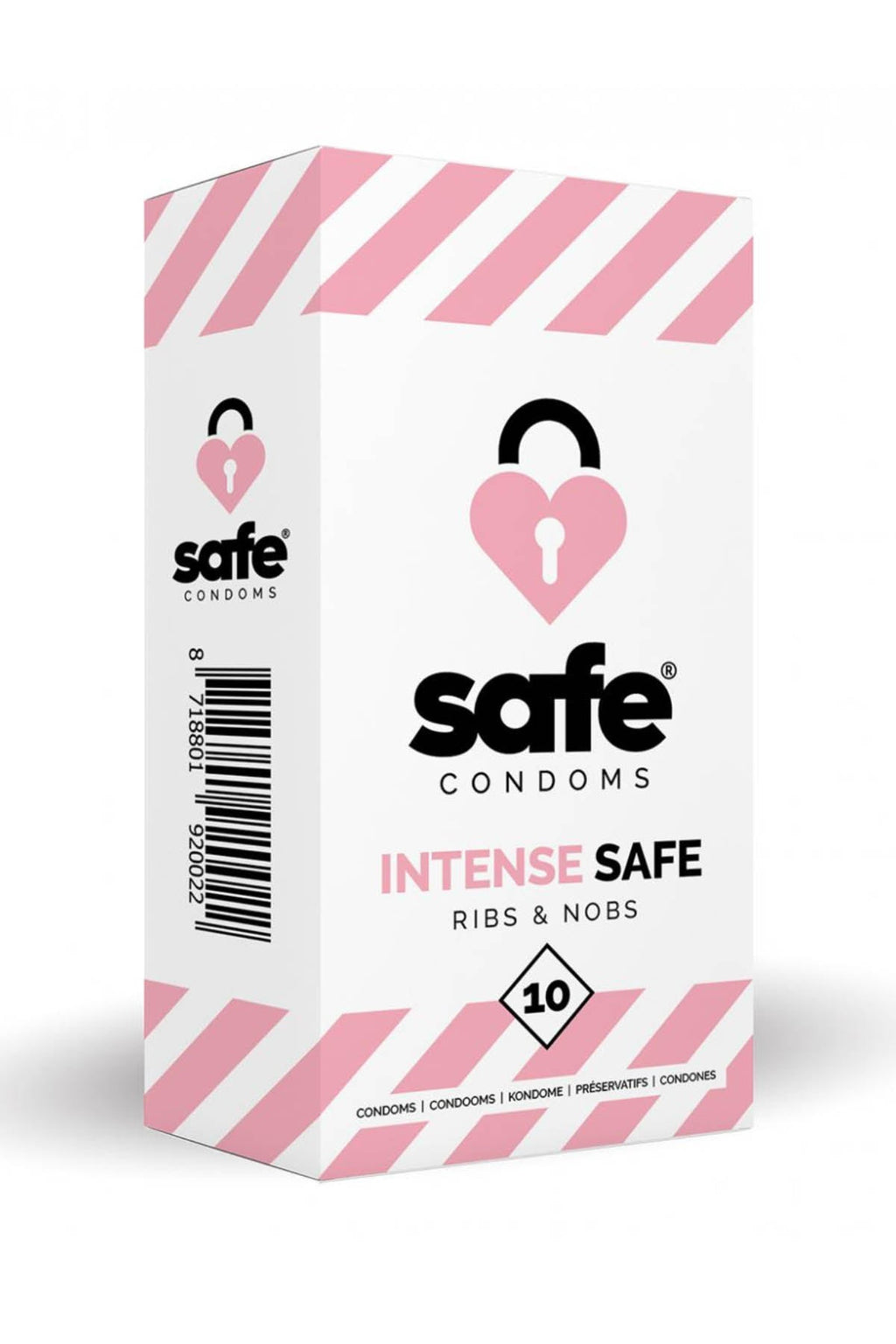 Intense Ribbed & Studded Condoms - 10 Pack by Safe - Matilda's