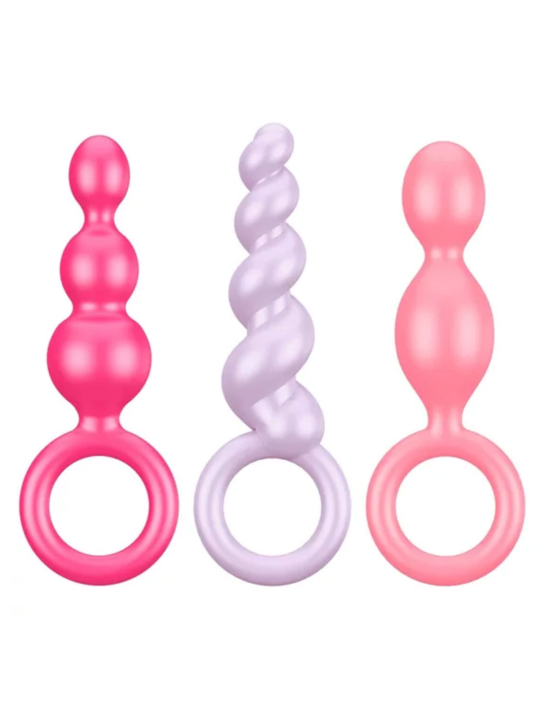 Satisfyer Booty Call - Silicone Beginner Butt Plug Set - Coloured Diverse Pink