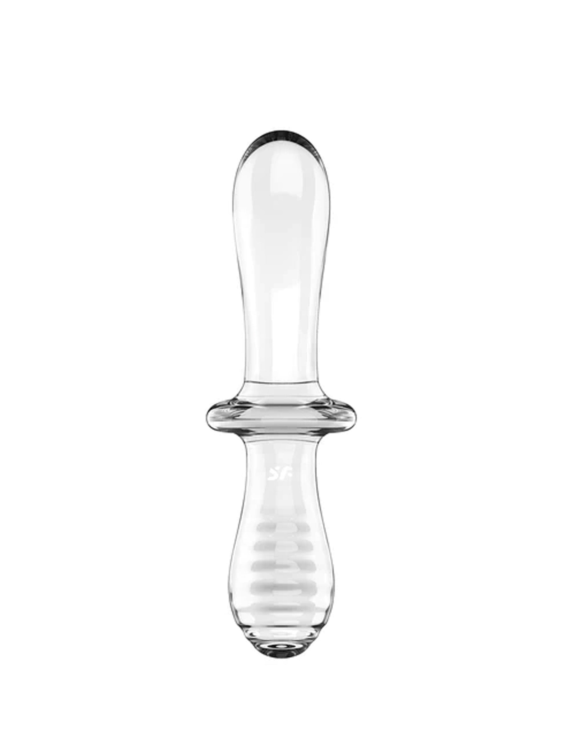 satisfyer double ended crystal glass dildo transparent