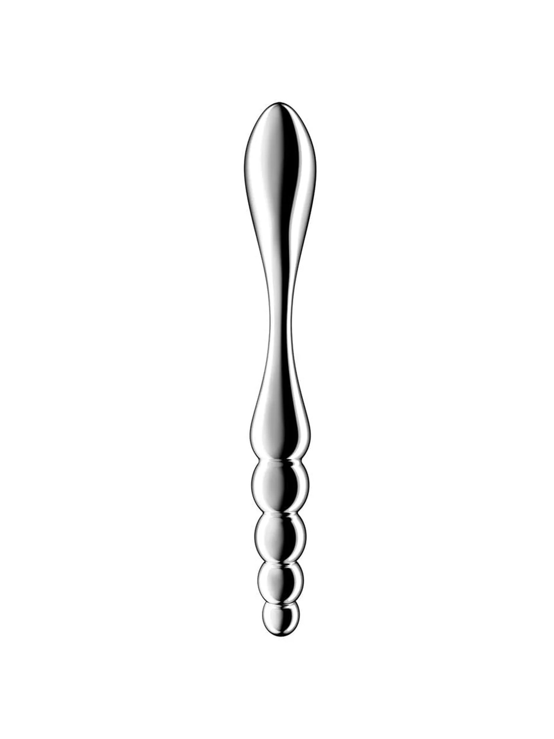 Star Force 1 Textured Stainless Steel Dual-Sided Dildo