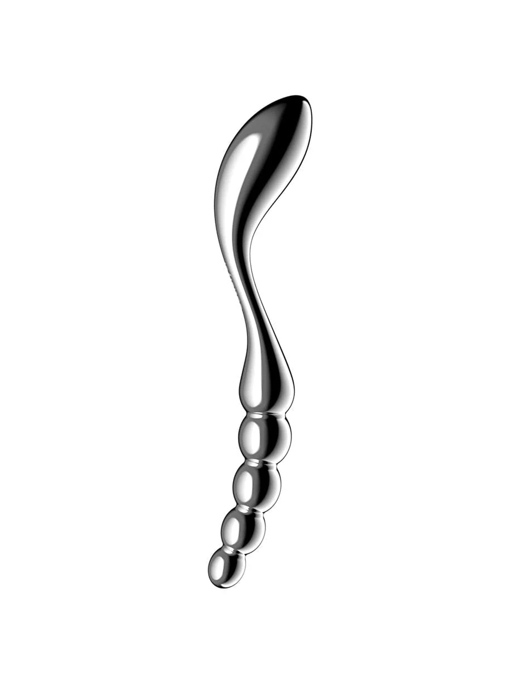 Star Force 1 Textured Stainless Steel Dual-Sided Dildo