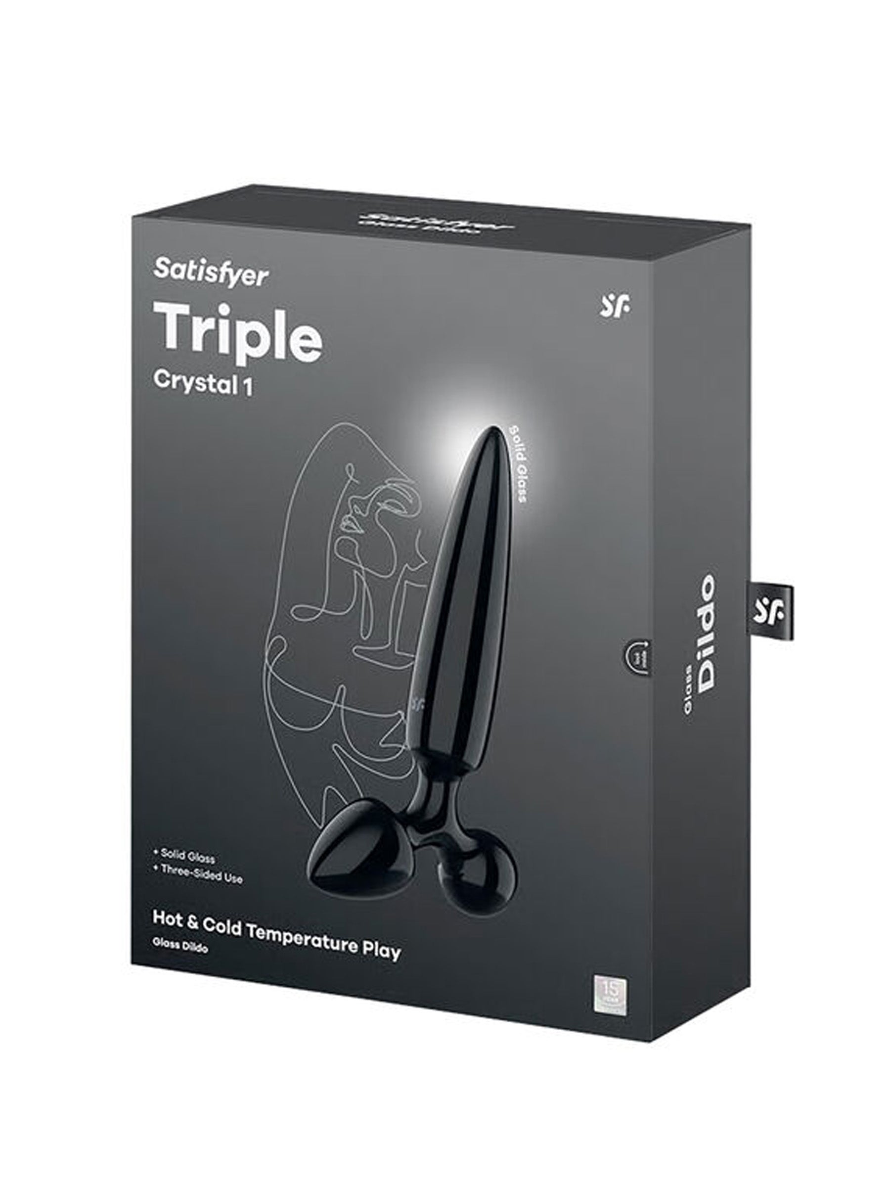 Satisfyer Triple Crystal 1 Glass Dildo Black