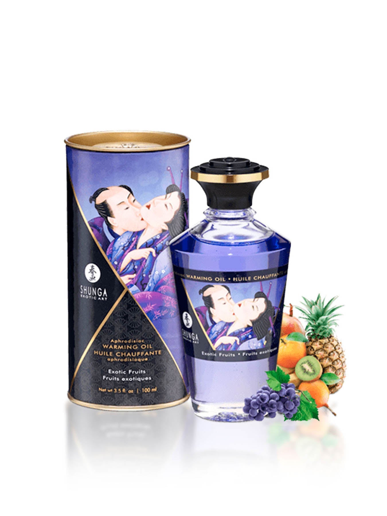 Shunga aphrodisiac warming massage oil for sensual touch without greasy residue