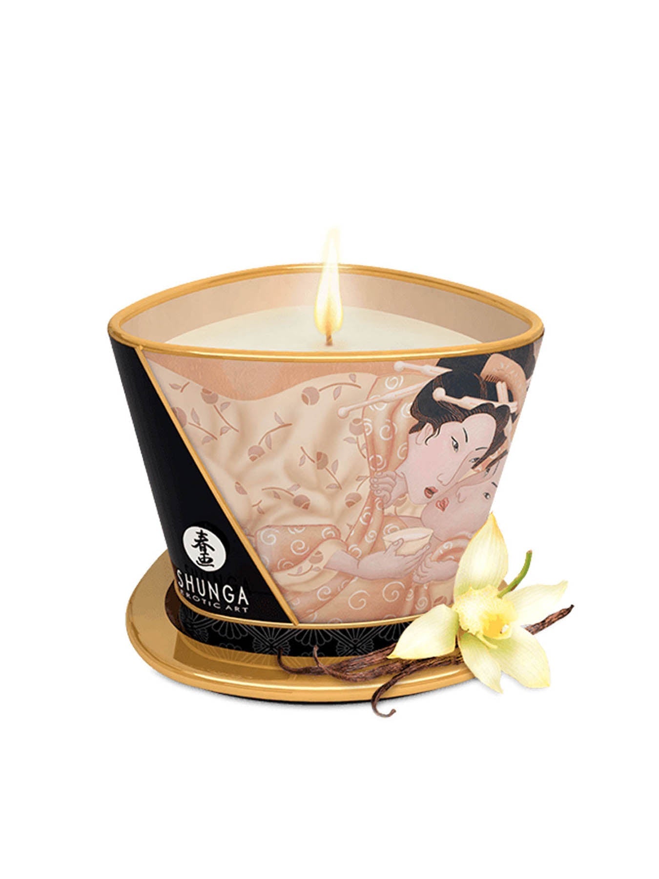 Shunga erotic massage candle with warm scented oil for sensual massage