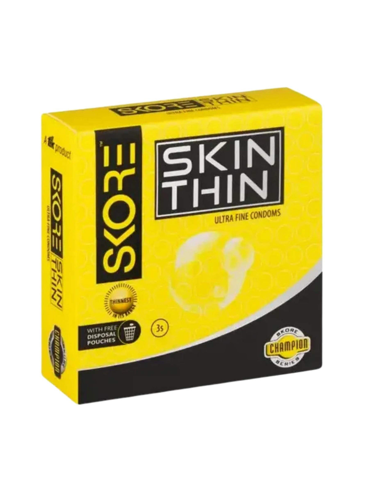 Skore Champion Series Skin Thin Condoms – 3 Pack - Natural Rubber Latex