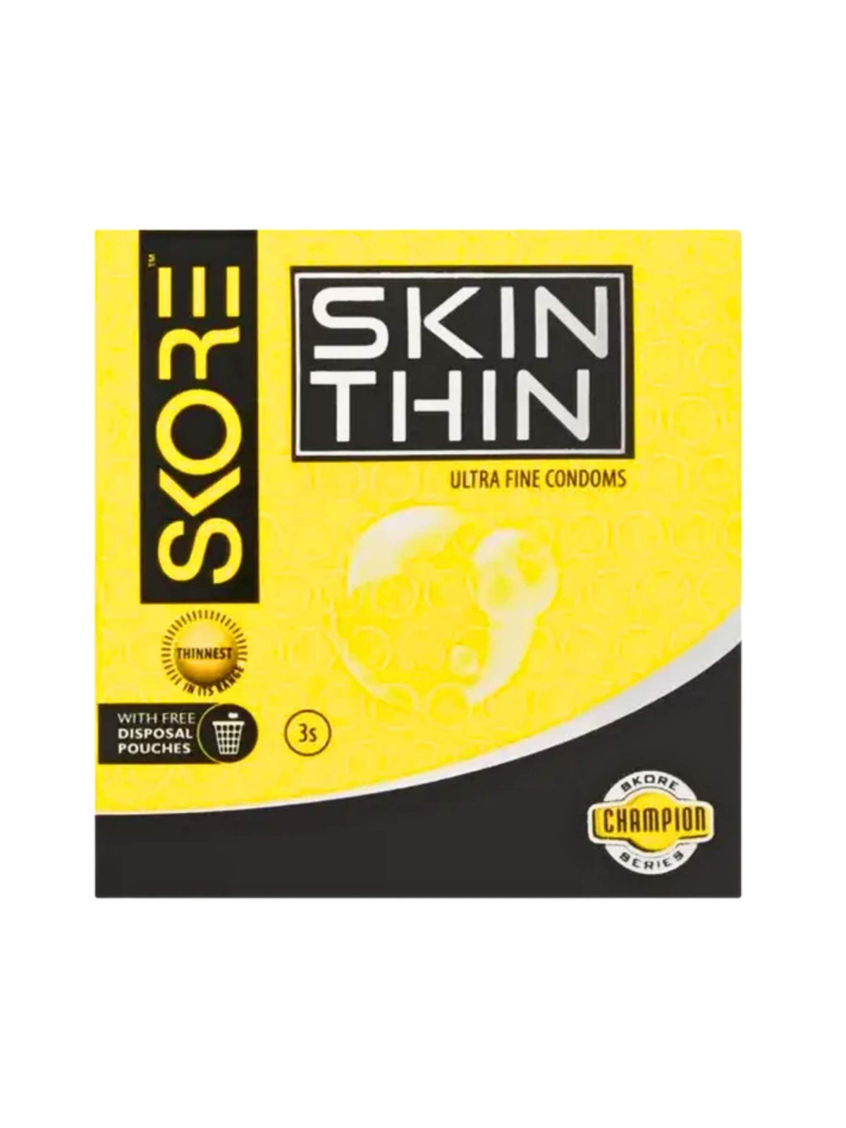 Skore Champion Series Skin Thin Condoms – 3 Pack - Natural Rubber Latex