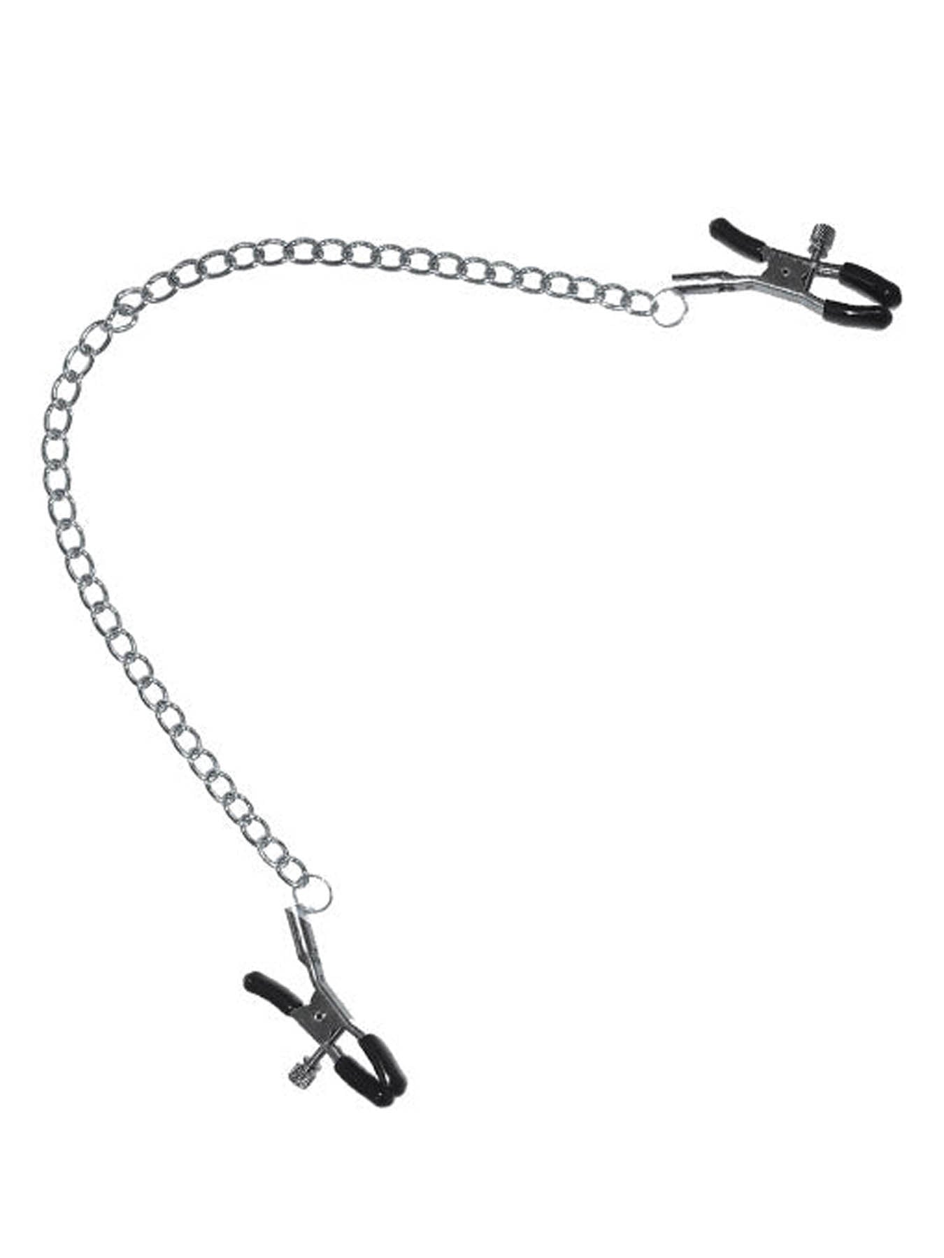 Sportsheets chained nipple clamps metal clamps with connecting chain
