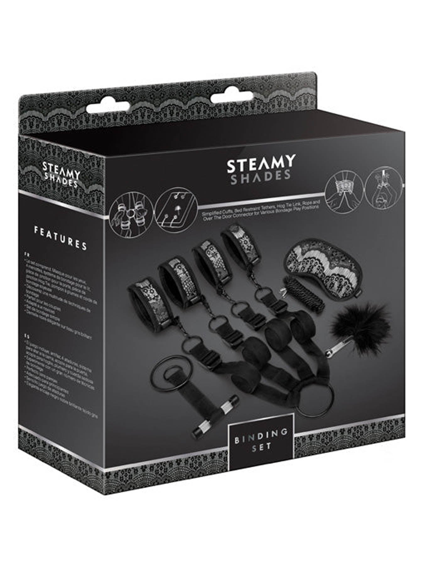 Steamy Shades binding restraint set complete kinky bondage kit