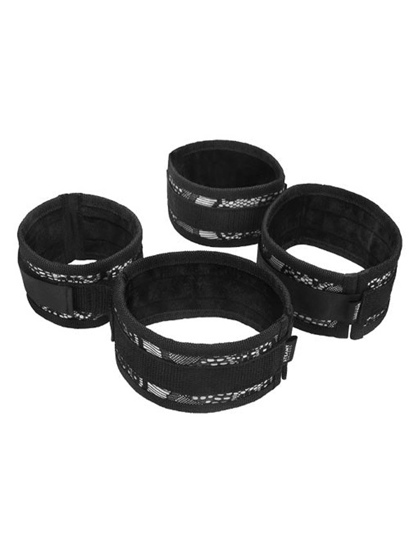 Steamy Shades wrist to ankle cuffs for full body restraint play
