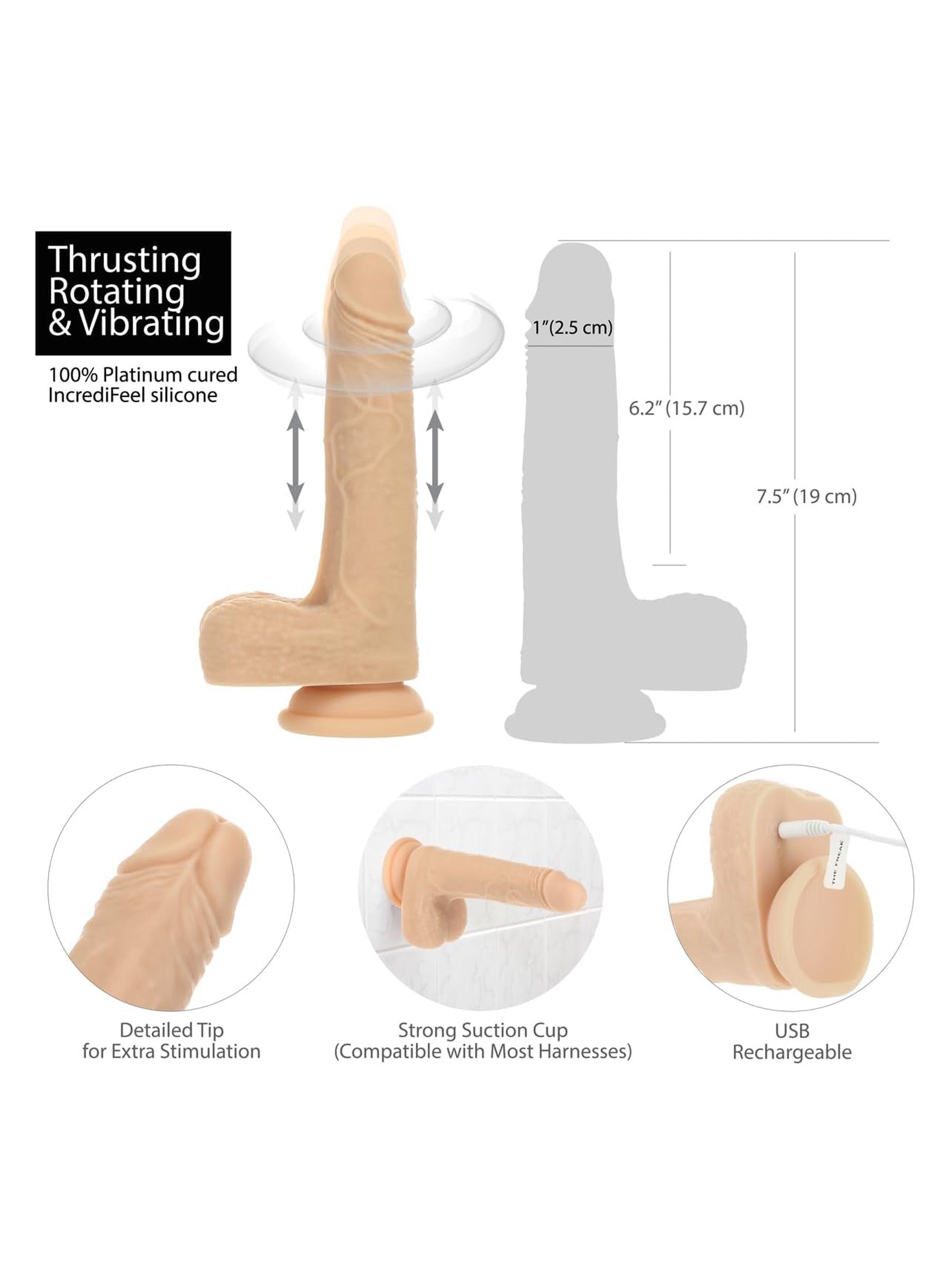Swan Naked  7.5 Inch Thrusting - The Freak