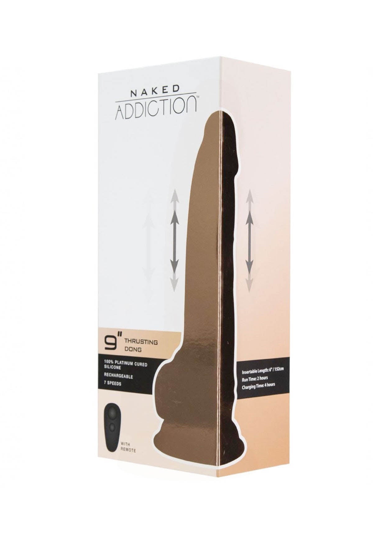 Swan Thrusting & Vibrating Dildo - 9 Inch With Remote