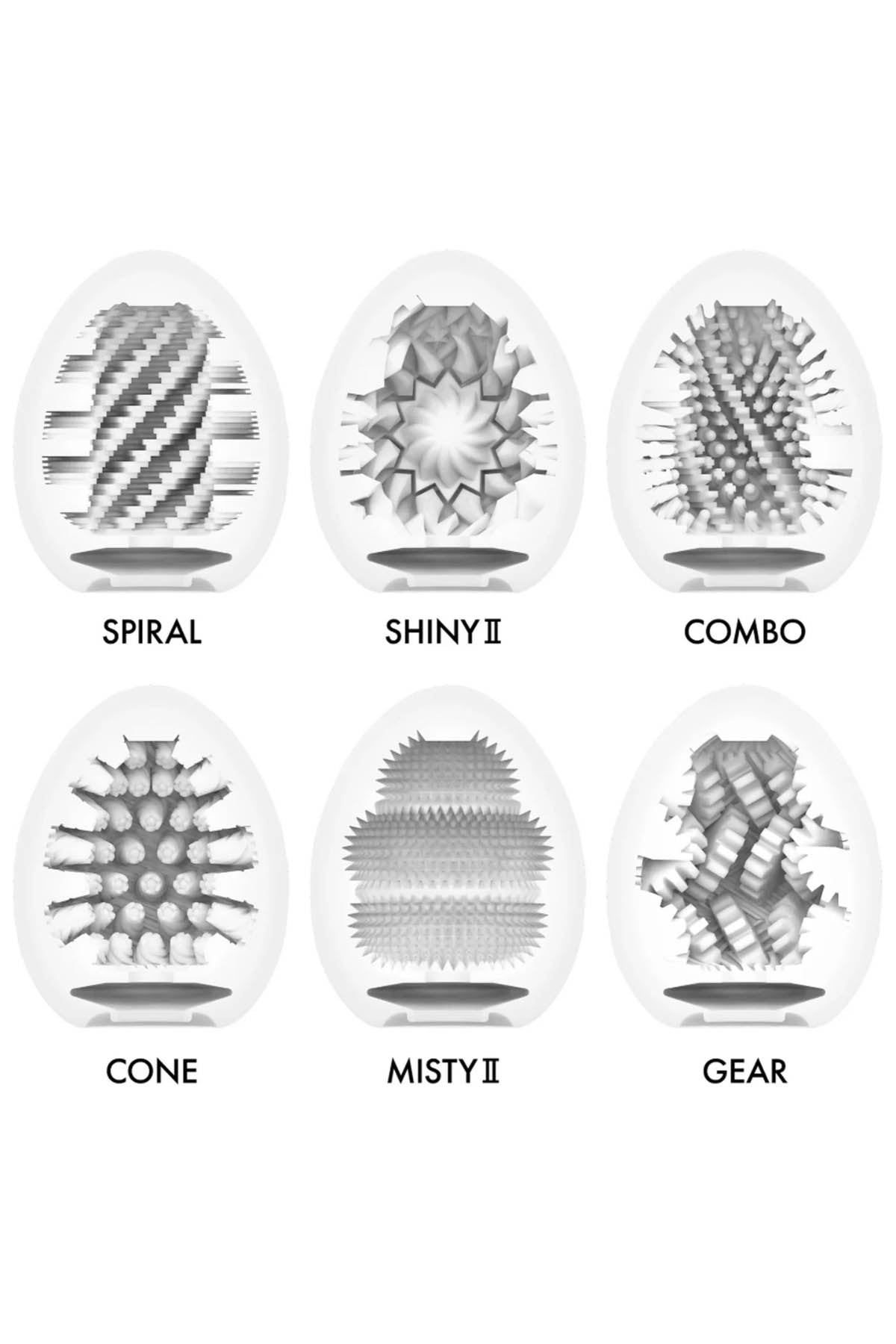 Tenga Egg Hard Boiled 2 six pack textured male masturbators