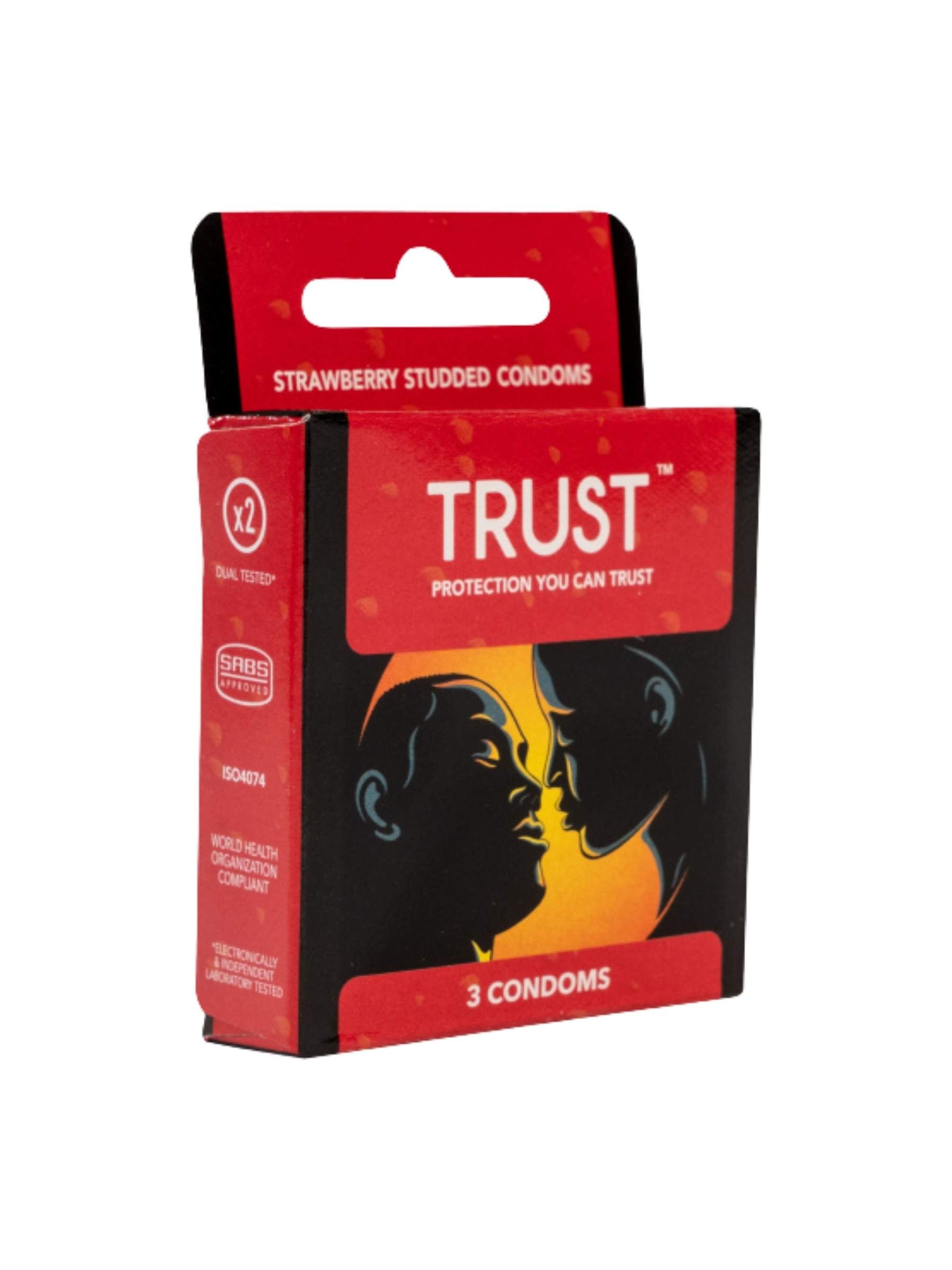 Trust  Male Condoms Studded Strawberry - 3 Pack