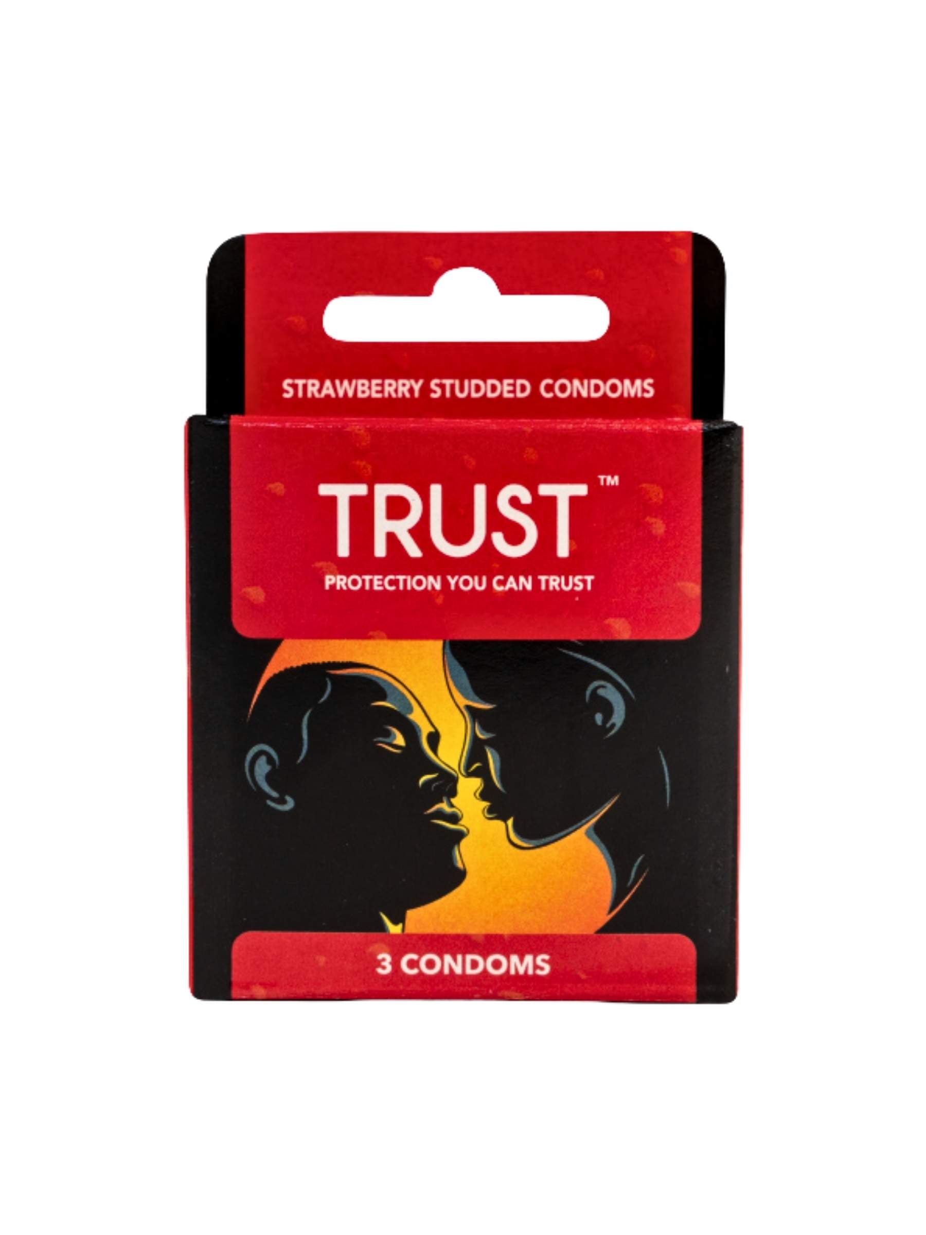 Trust  Male Condoms Studded Strawberry - 3 Pack
