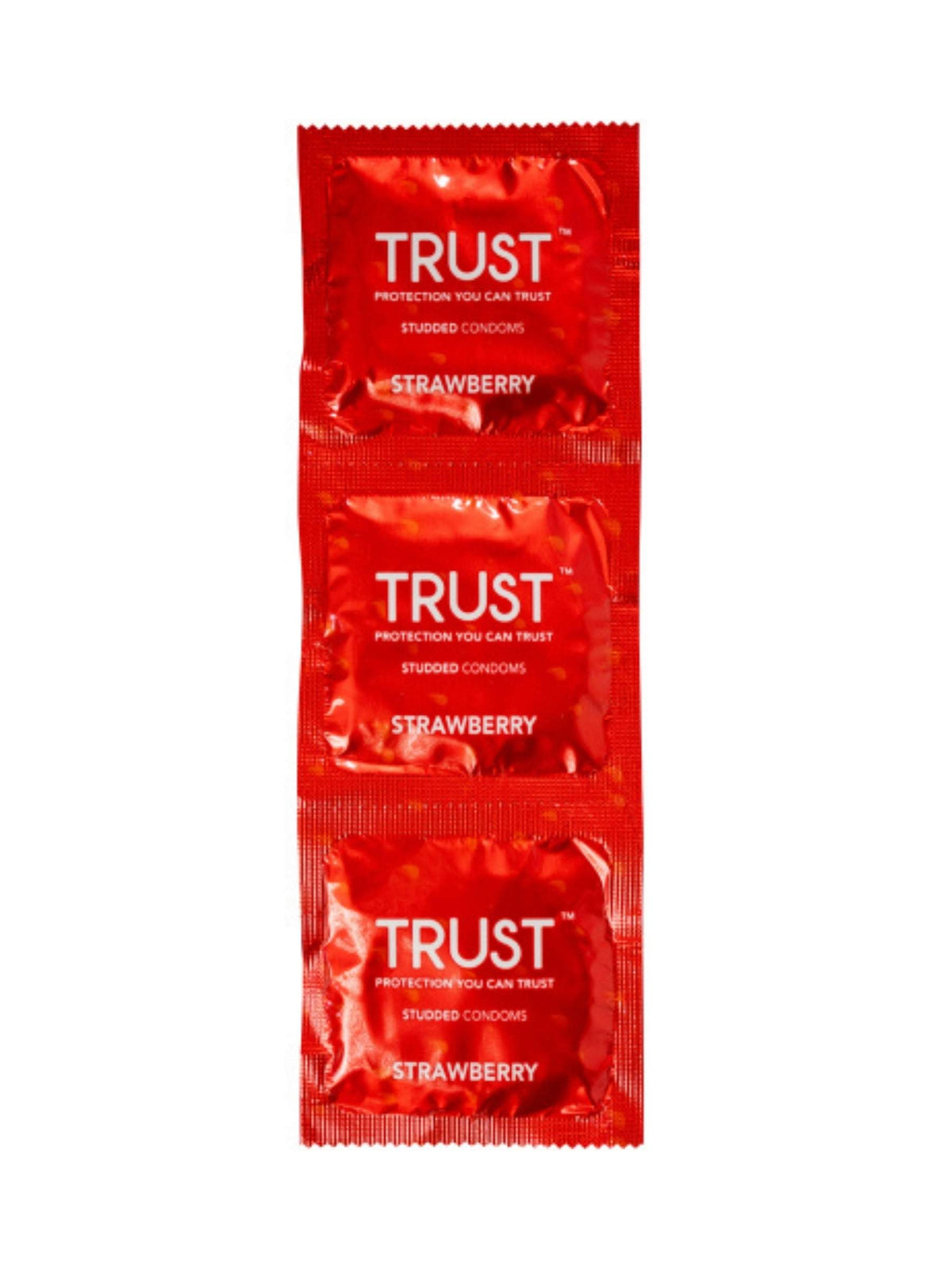 Trust  Male Condoms Studded Strawberry - 3 Pack