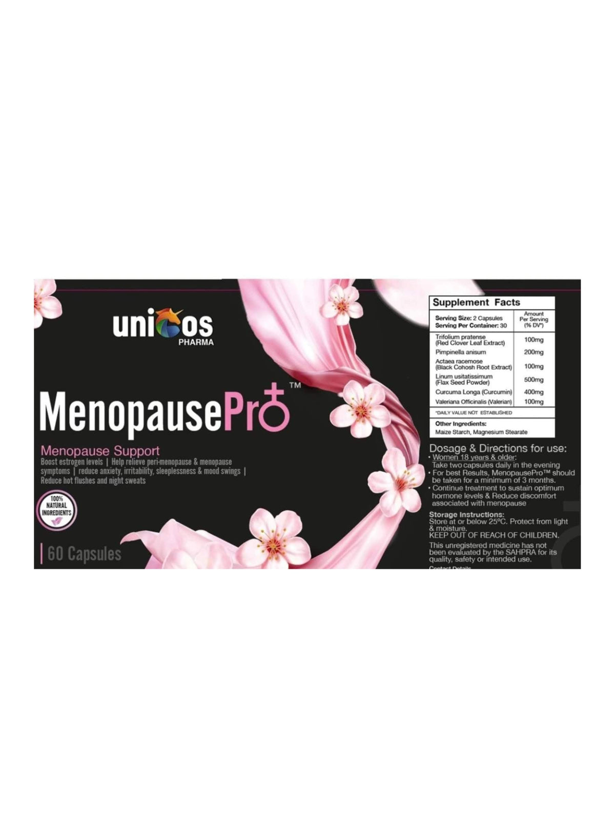 Unicos Menopause Pro for Women – 60 Capsules
