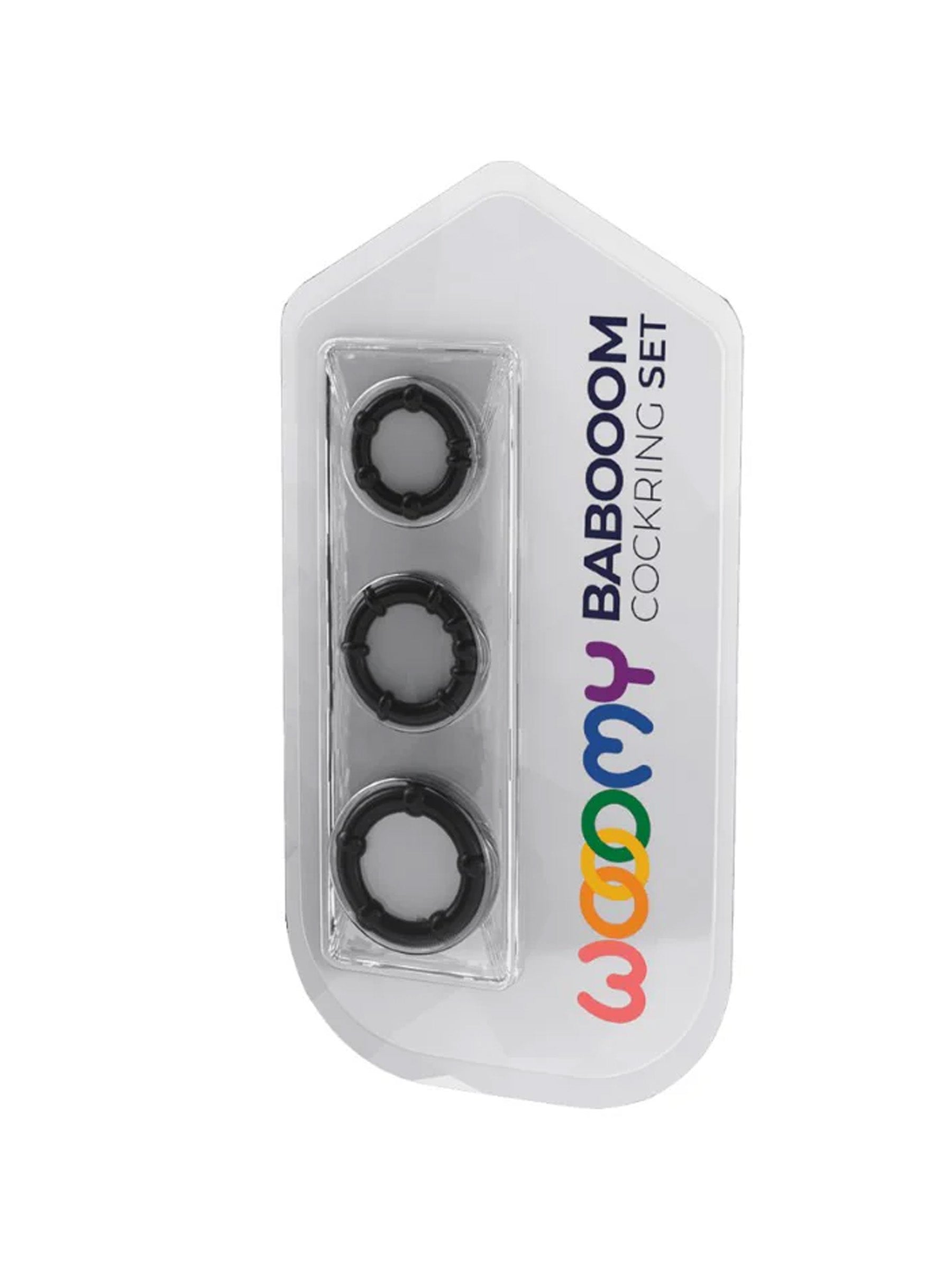 Wooomy Babooom 3 Piece Cock-Ring Set - Black