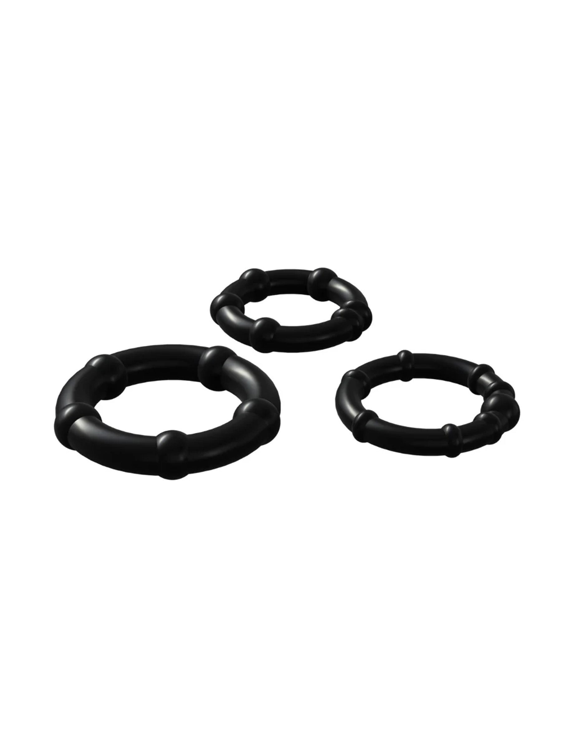 Wooomy Babooom 3 Piece Cock-Ring Set - Black