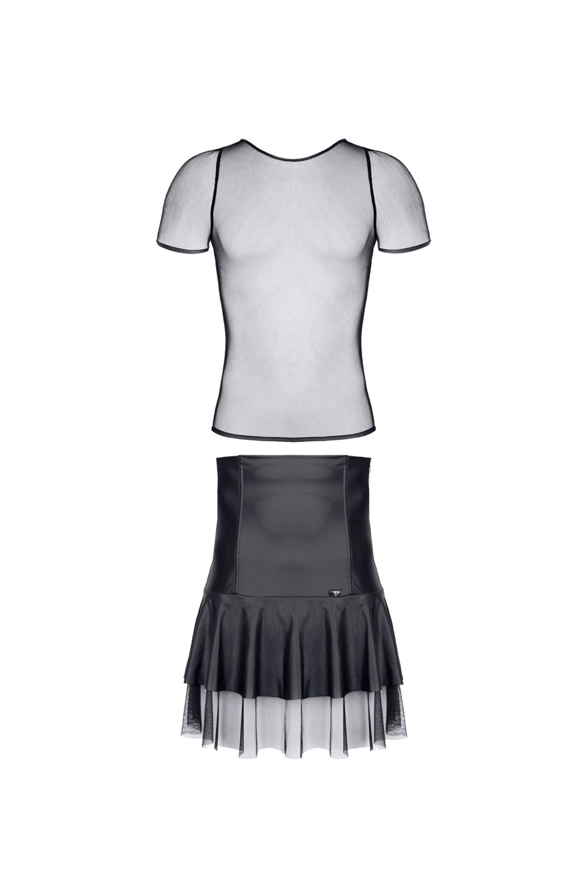 High Waisted Black Skirt with T-Shirt