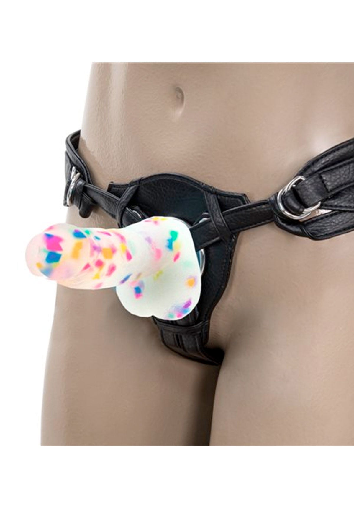 Party Marty 7.5 Inch Confetti Dildo Harness